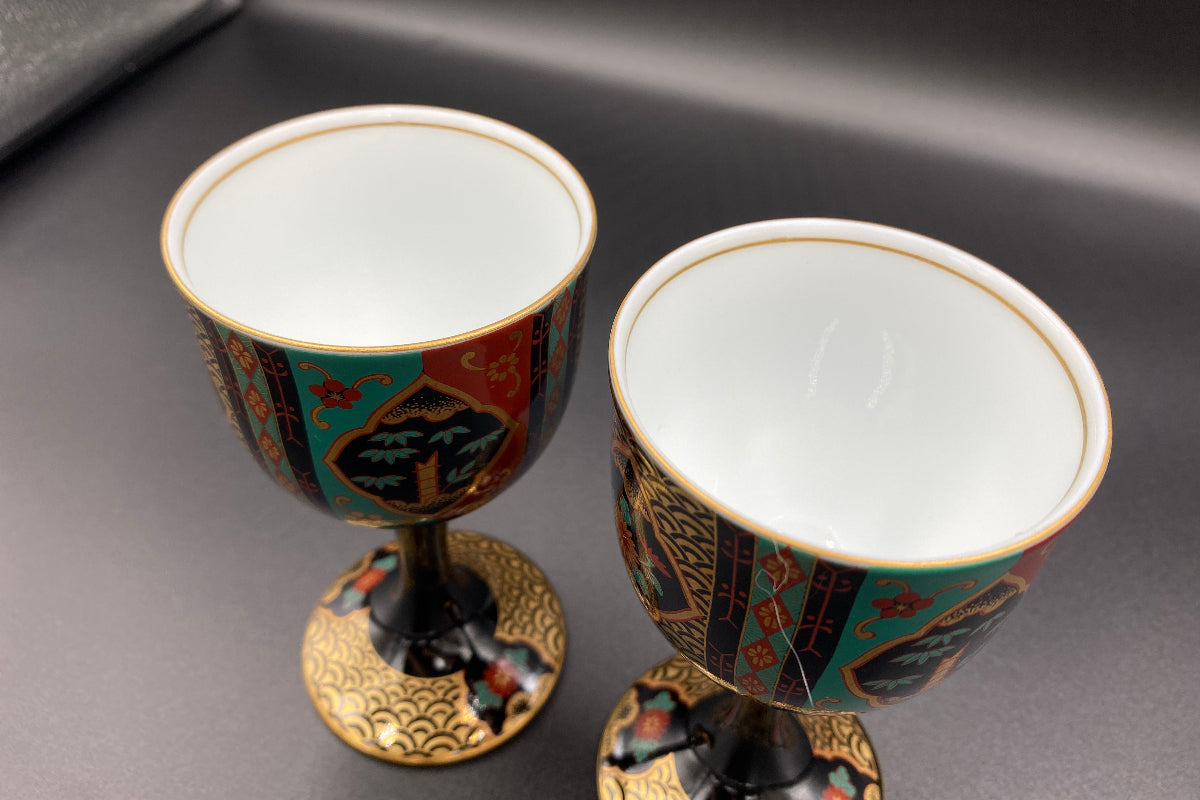 有田焼 青藍窯 金彩 陶器グラス 2点セット #3