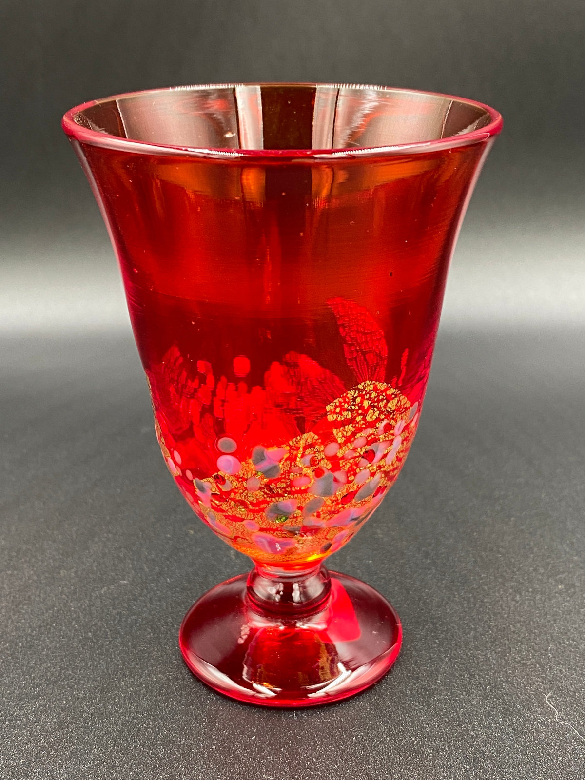 石井 康治 作 手吹き硝子 グラス(赤硝子)#4