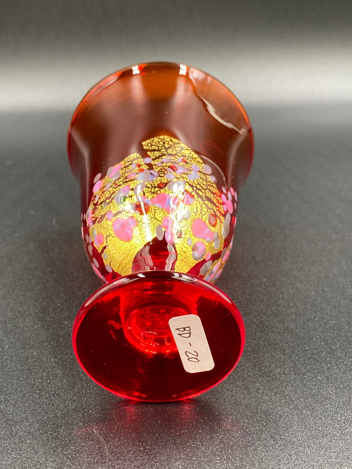 石井 康治 作 手吹き硝子 グラス(赤硝子)#4