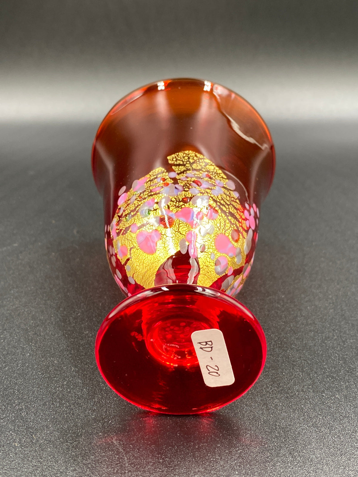 石井 康治 作 手吹き硝子 グラス(赤硝子)#4