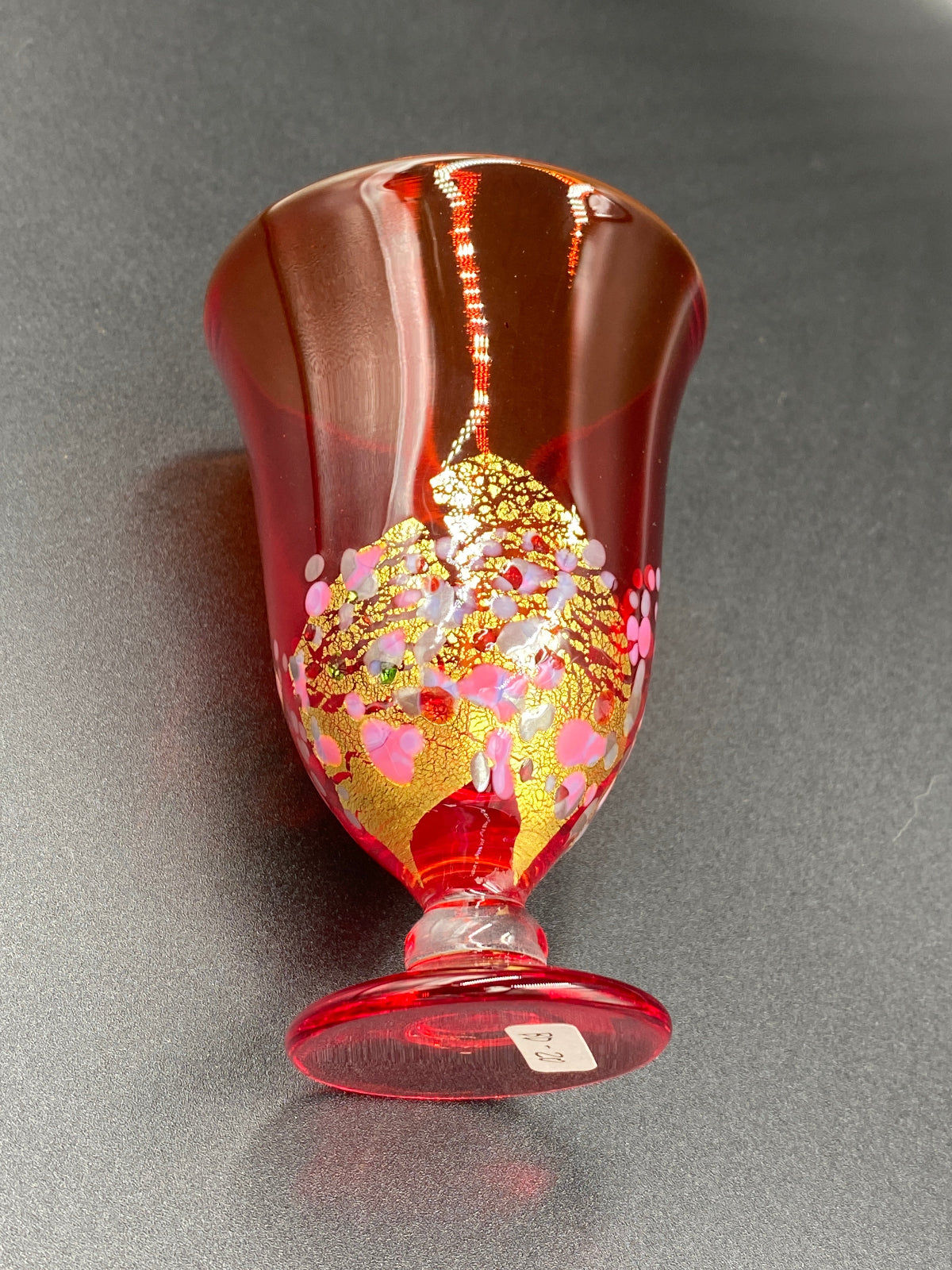 石井 康治 作 手吹き硝子 グラス(赤硝子)#4