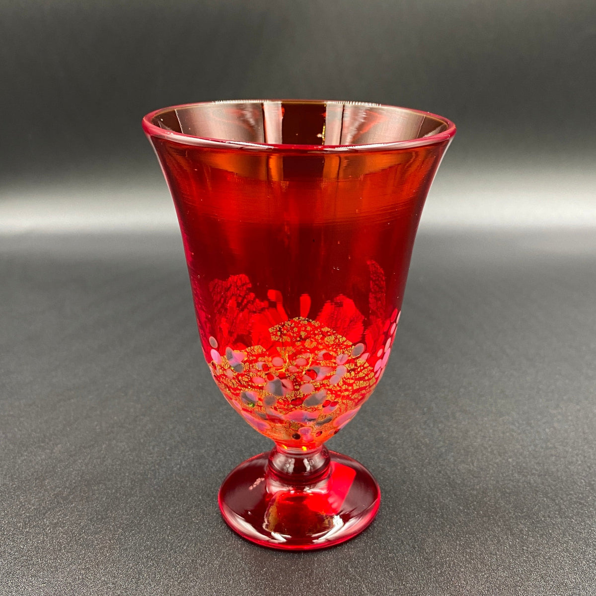 石井 康治 作 手吹き硝子 グラス(赤硝子)#4