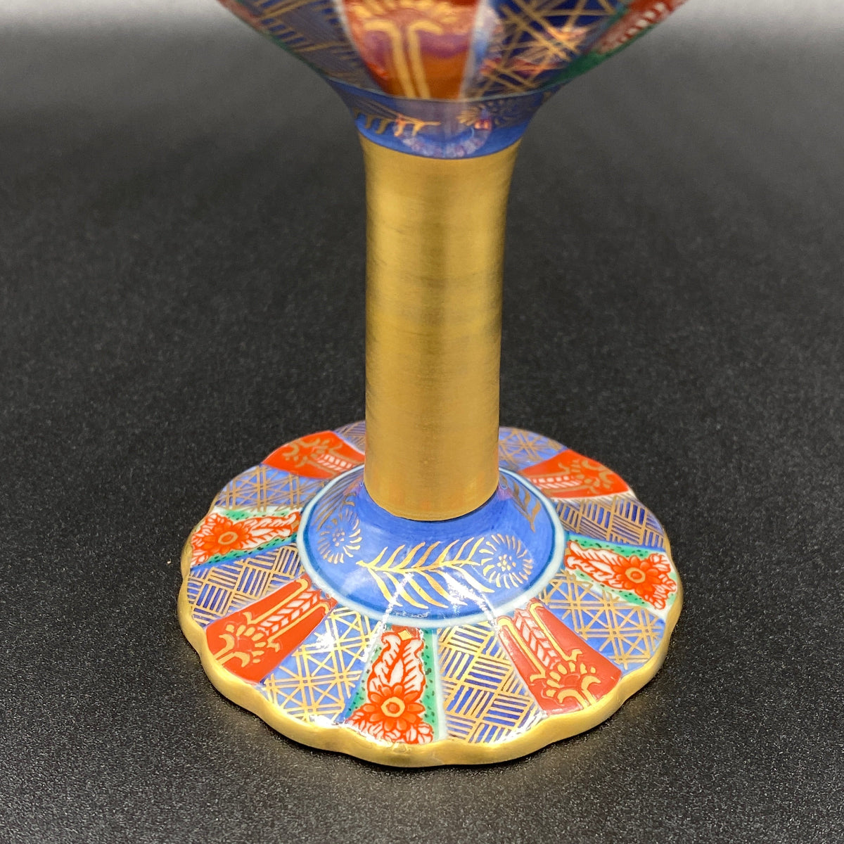 林九郎作 金彩染錦地文 陶器グラス #8