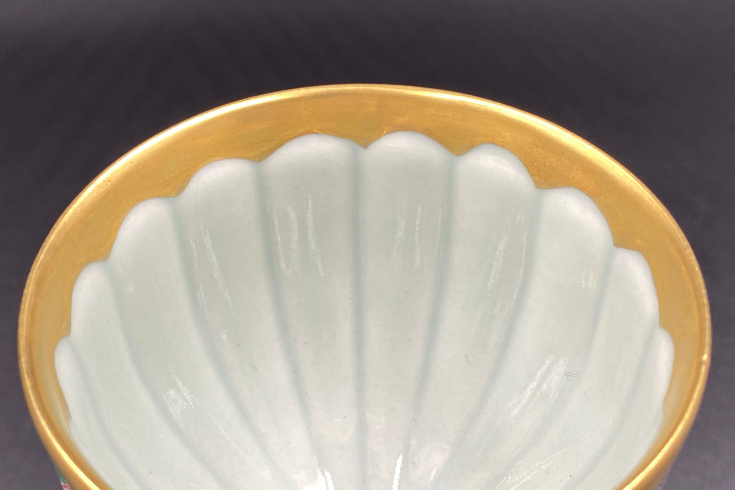 林九郎作 金彩染錦地文 陶器グラス #8