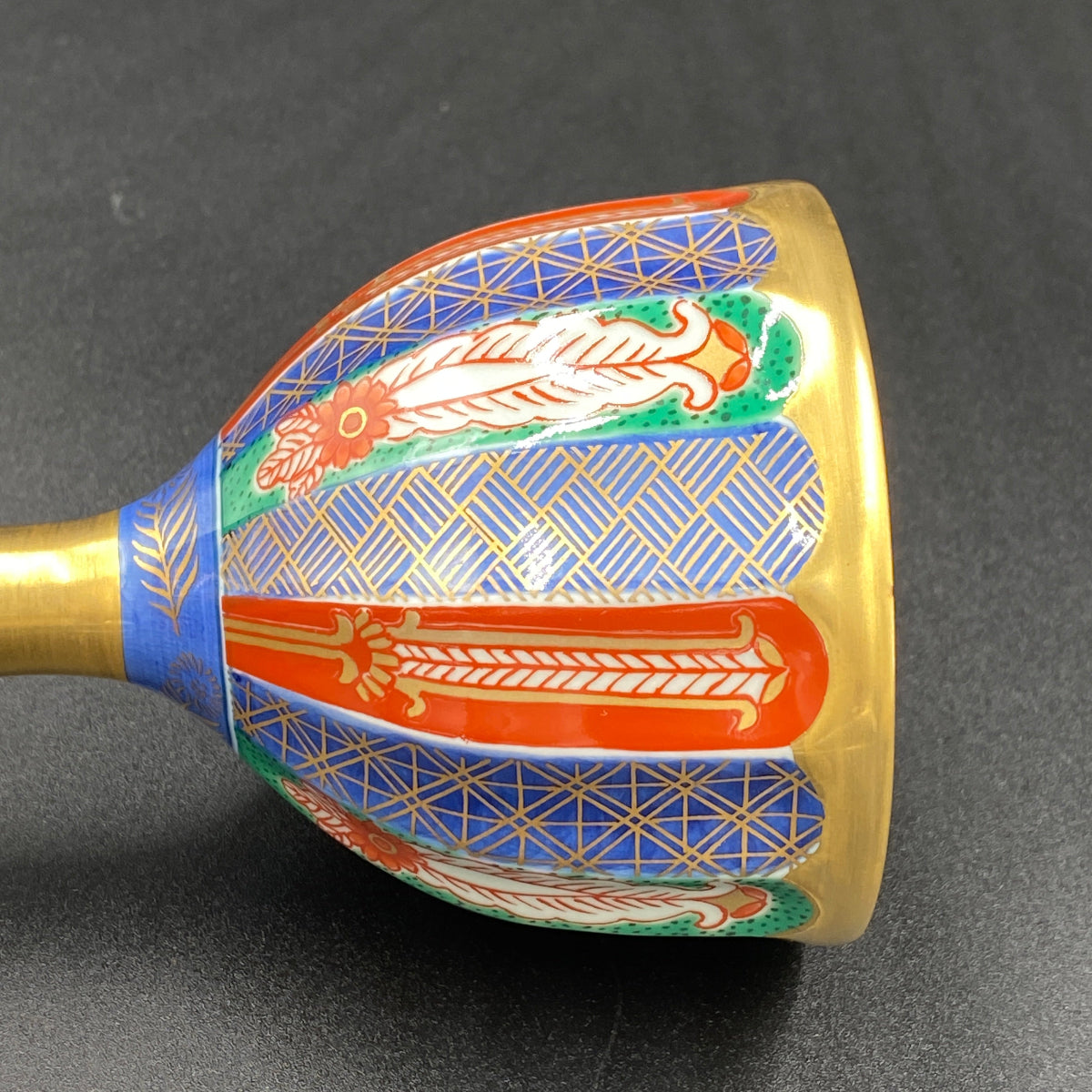 林九郎作 金彩染錦地文 陶器グラス #8