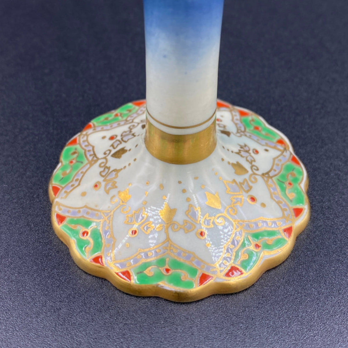 林九郎作 金彩染錦地文 陶器グラス #9