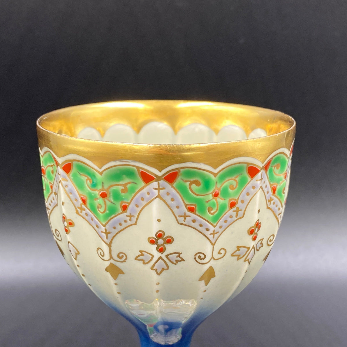 林九郎作 金彩染錦地文 陶器グラス #9