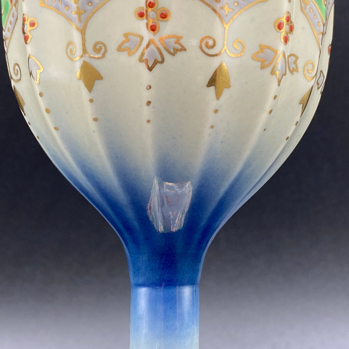 林九郎作 金彩染錦地文 陶器グラス #9