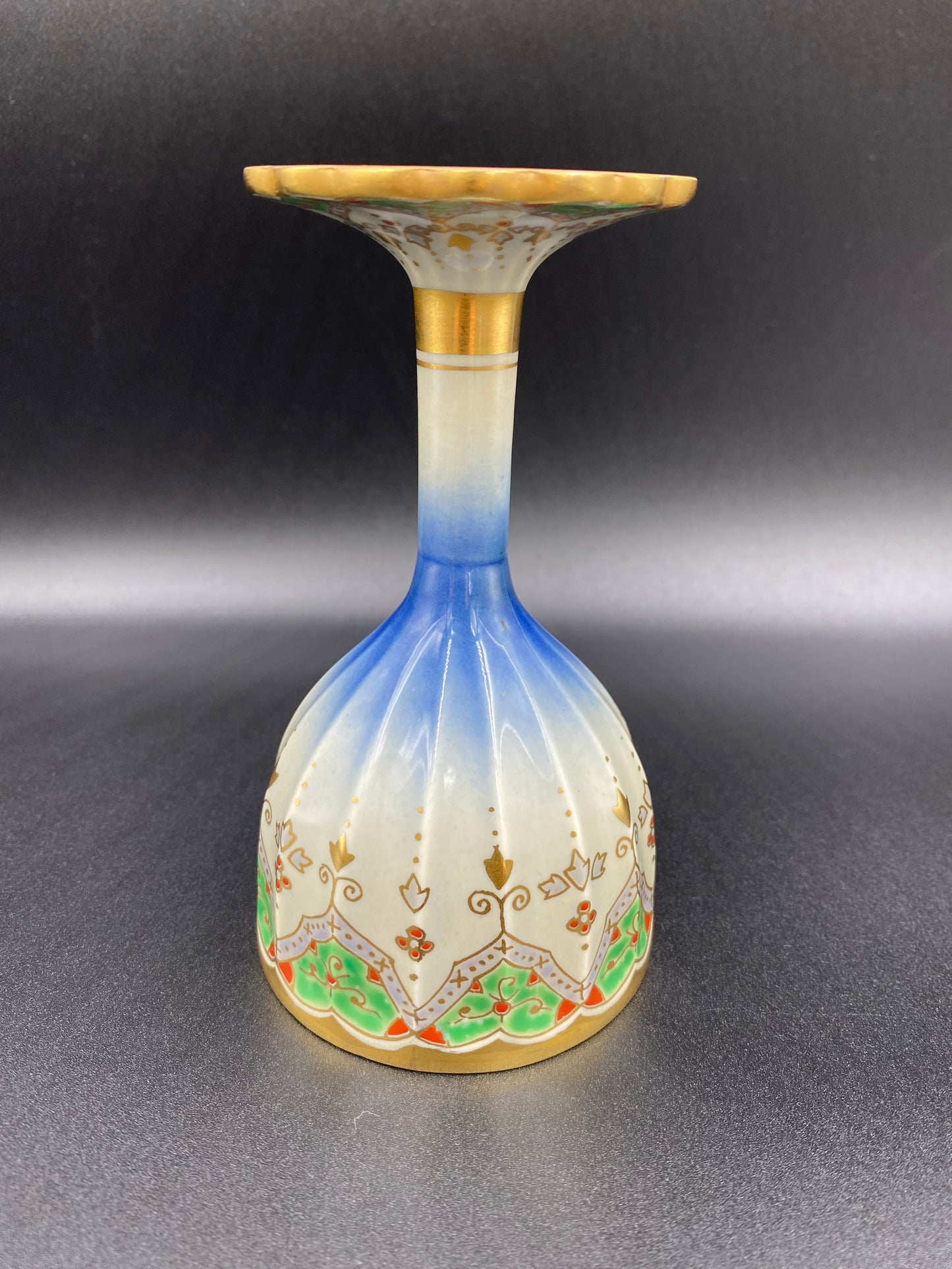 林九郎作 金彩染錦地文 陶器グラス #9