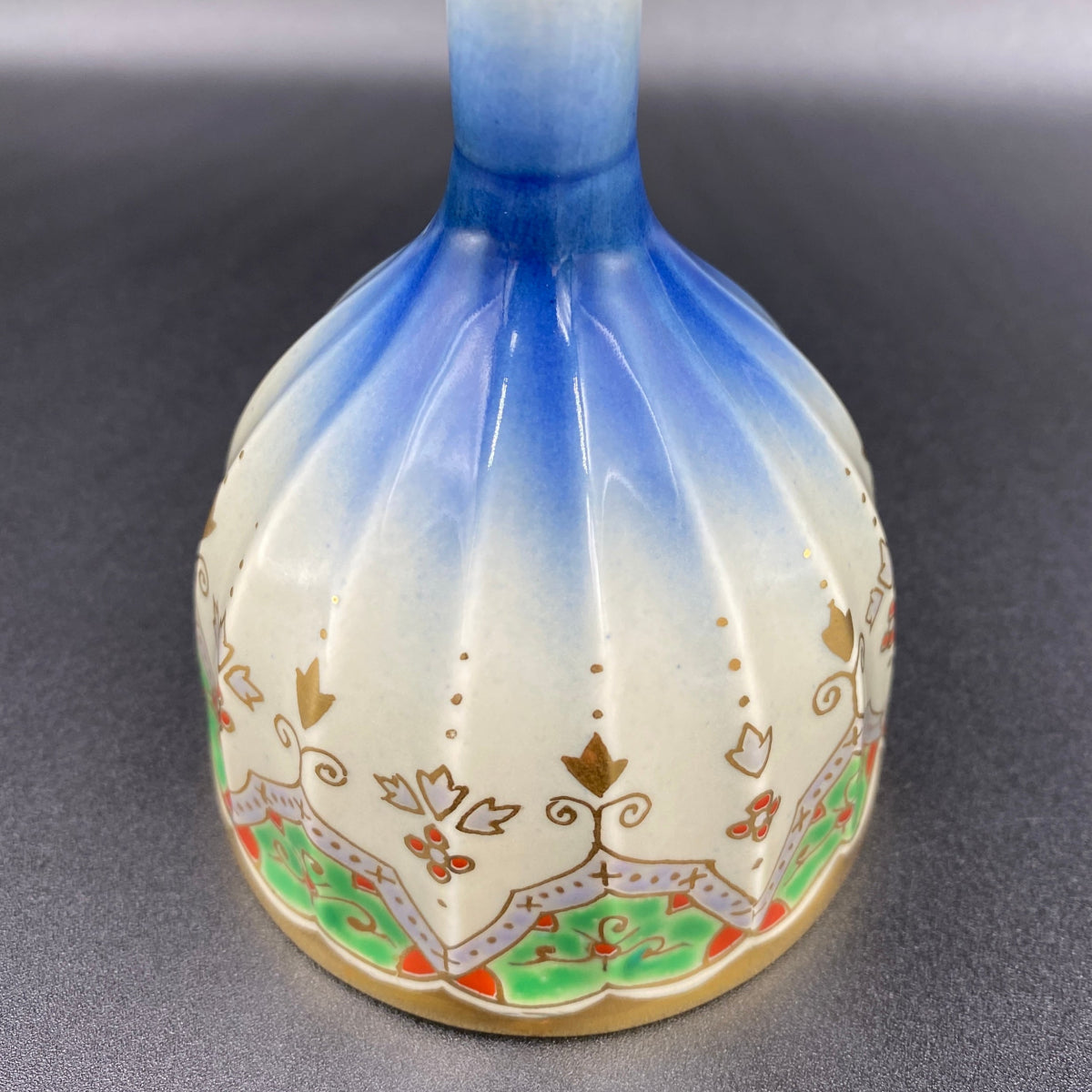 林九郎作 金彩染錦地文 陶器グラス #9