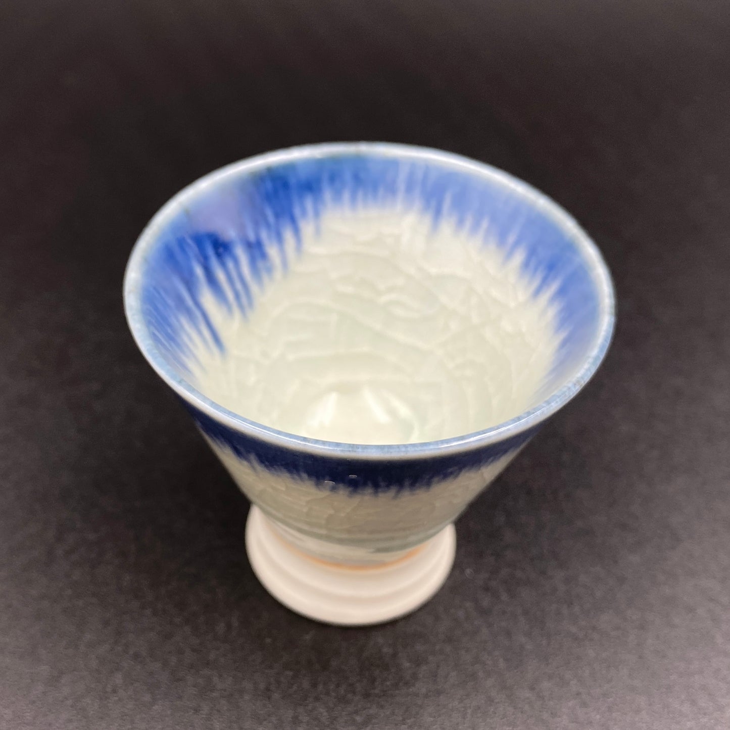 良高作 幸巳の盃 雨降り文 陶器グラス ショットグラス #13