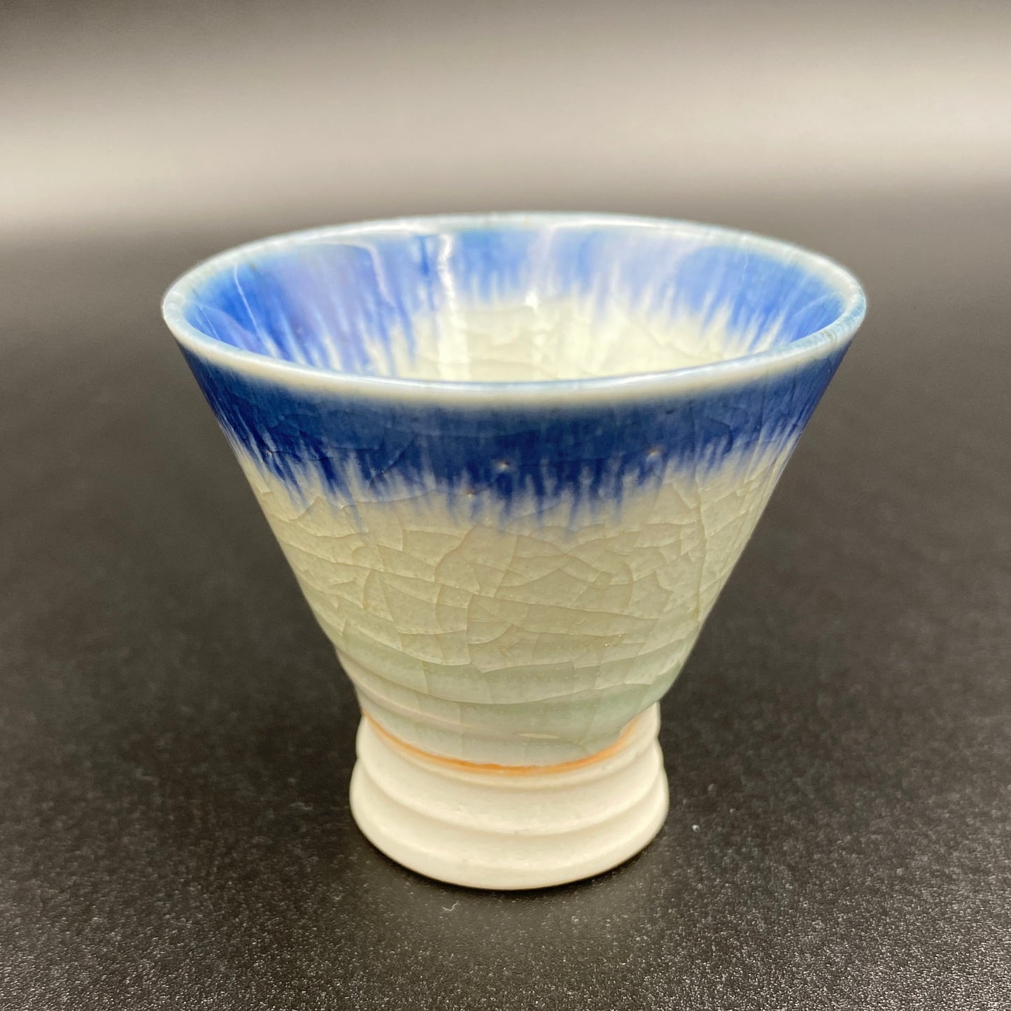 良高作 幸巳の盃 雨降り文 陶器グラス ショットグラス #13