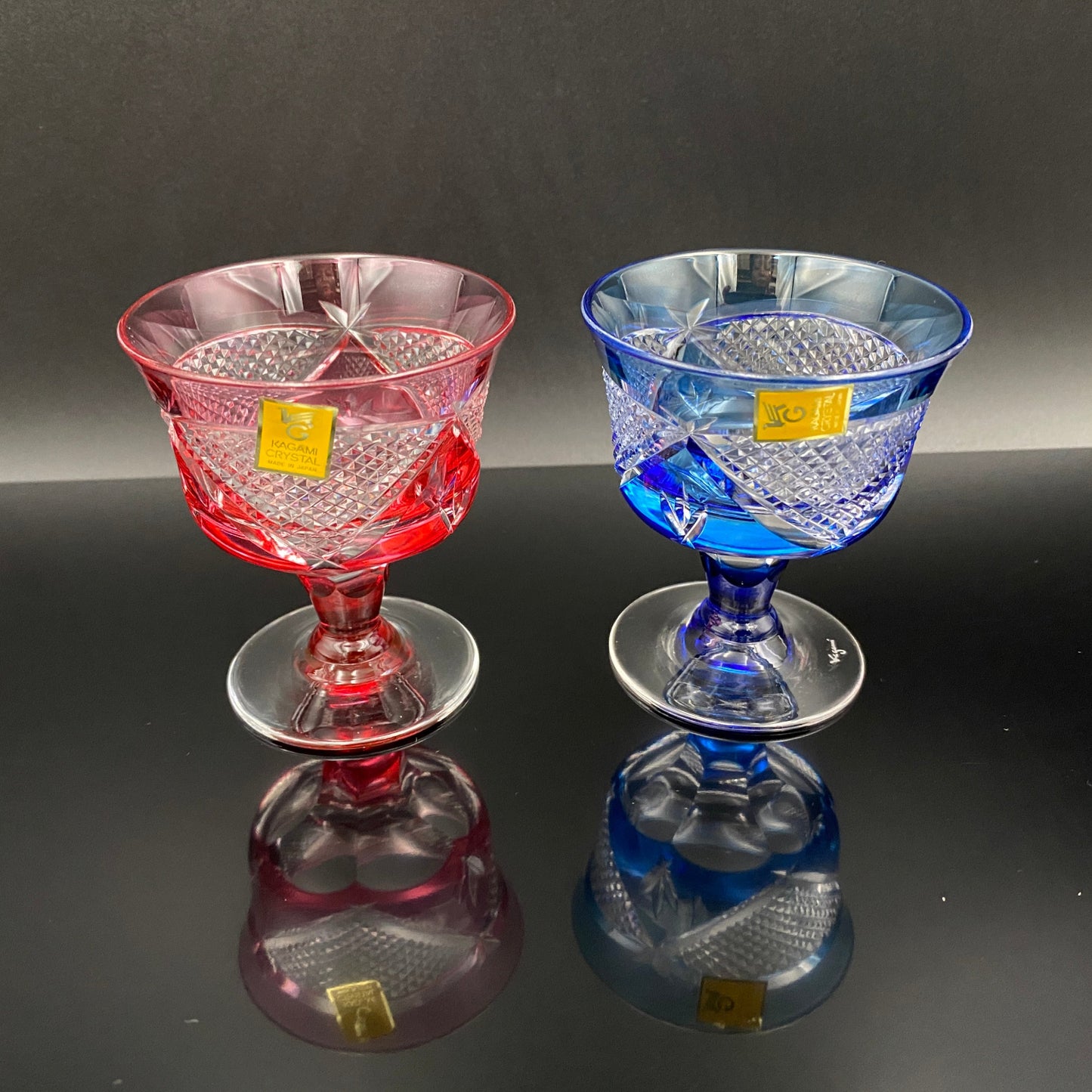 カガミクリスタル 江戸切子 ペア懐石盃 テイスティンググラス 2点セット #24