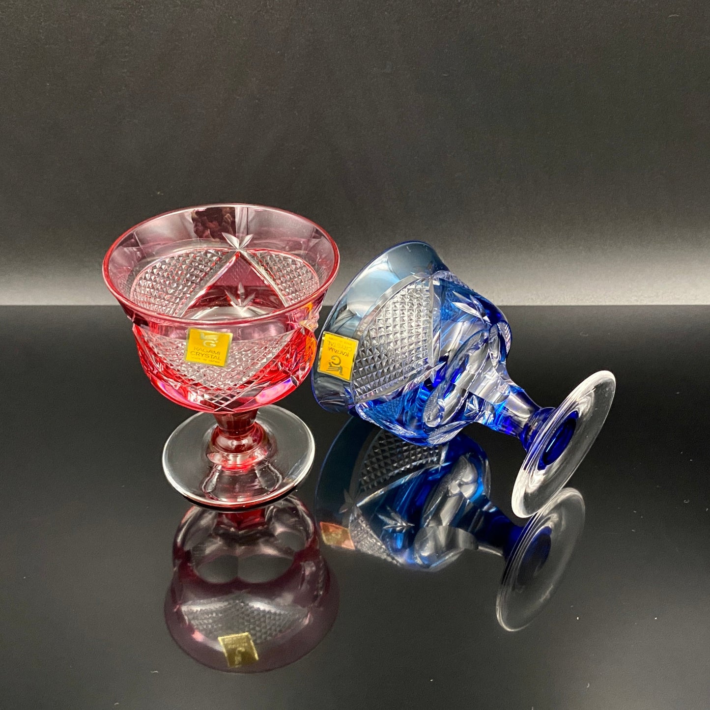 カガミクリスタル 江戸切子 ペア懐石盃 テイスティンググラス 2点セット #24