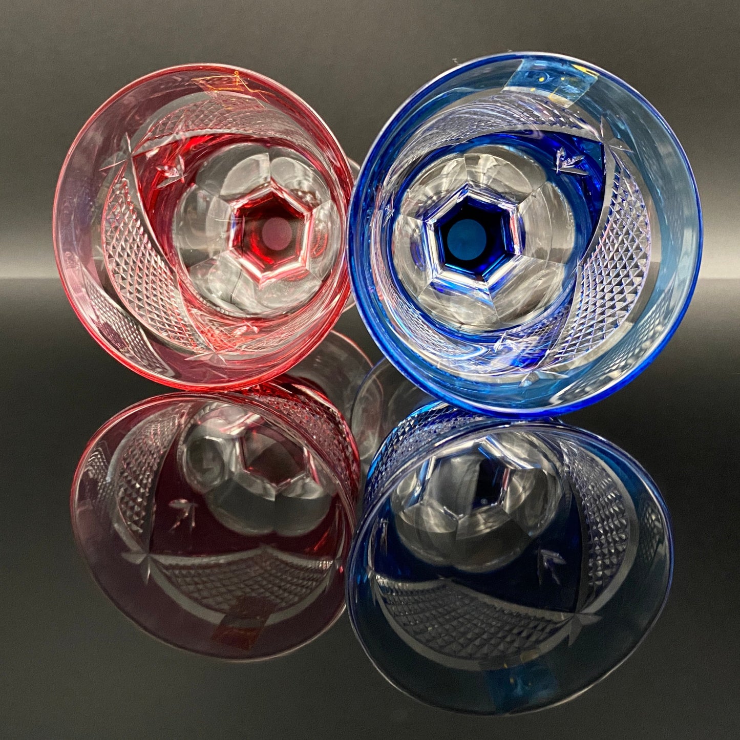 カガミクリスタル 江戸切子 ペア懐石盃 テイスティンググラス 2点セット #24