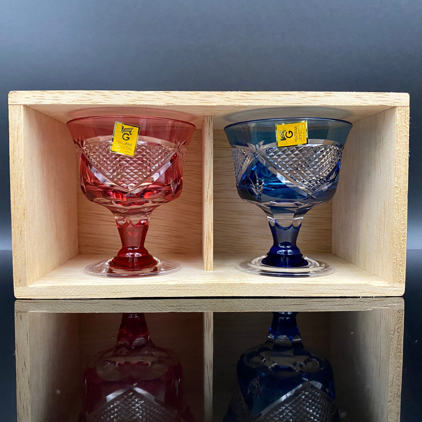 カガミクリスタル 江戸切子 ペア懐石盃 テイスティンググラス 2点セット #24