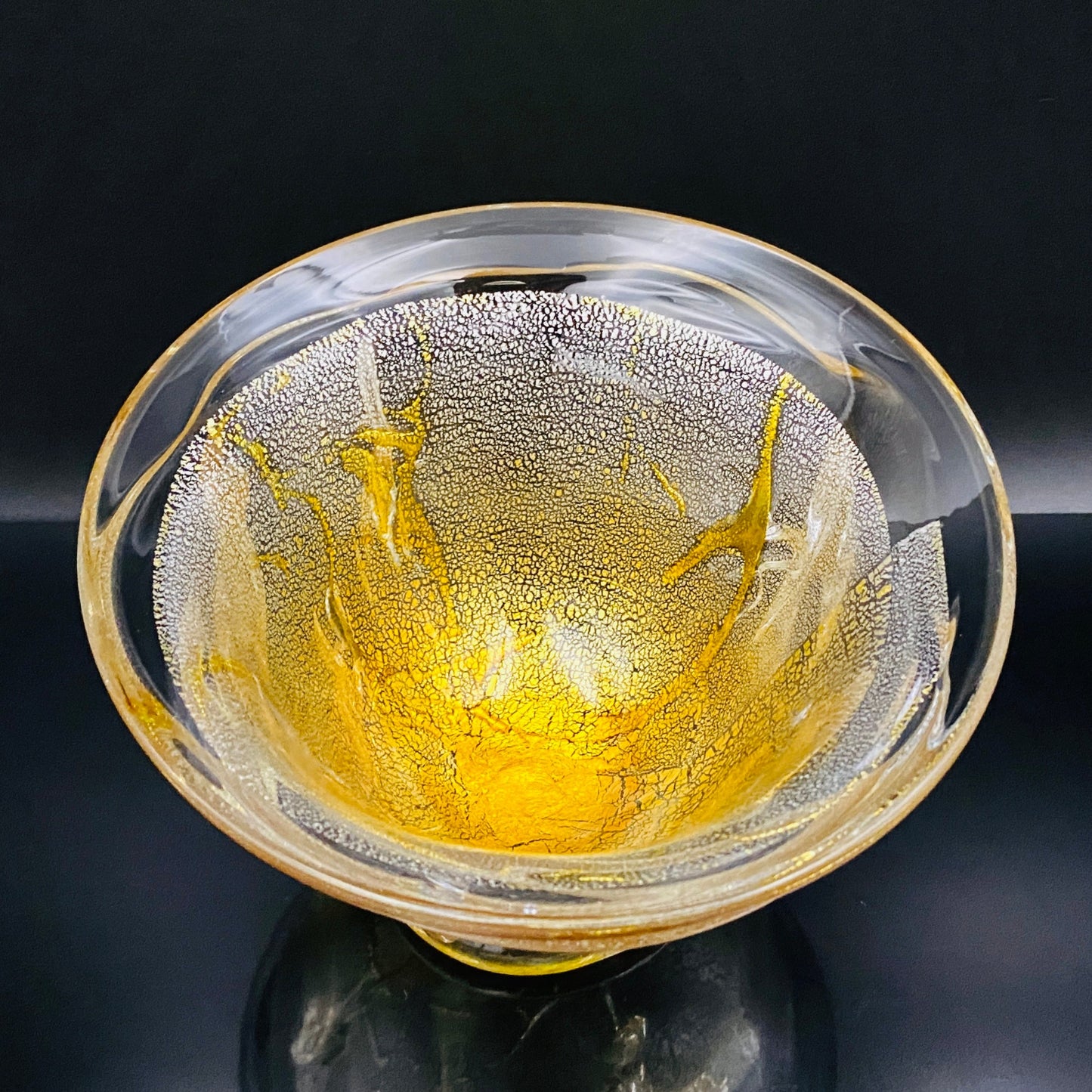 壹谷 旭 作 手吹き硝子 アイスボウル(Ice Bowl) 氷カップ 金銀彩 #34