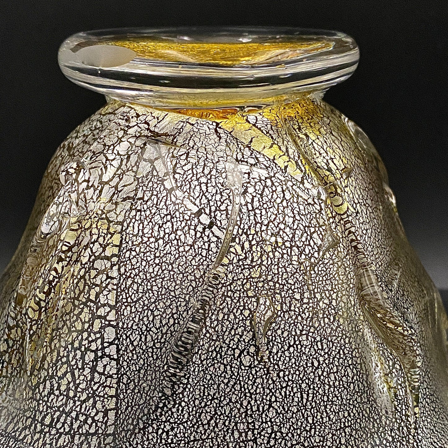 壹谷 旭 作 手吹き硝子 アイスボウル(Ice Bowl) 氷カップ 金銀彩 #34