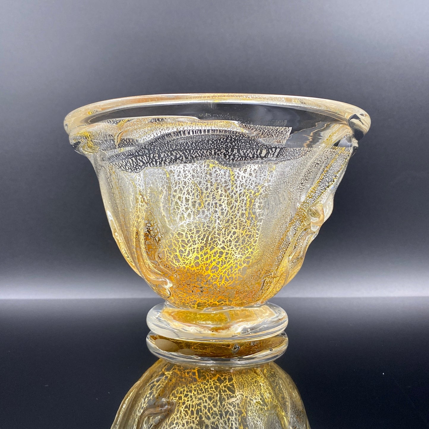壹谷 旭 作 手吹き硝子 アイスボウル(Ice Bowl) 氷カップ 金銀彩 #34