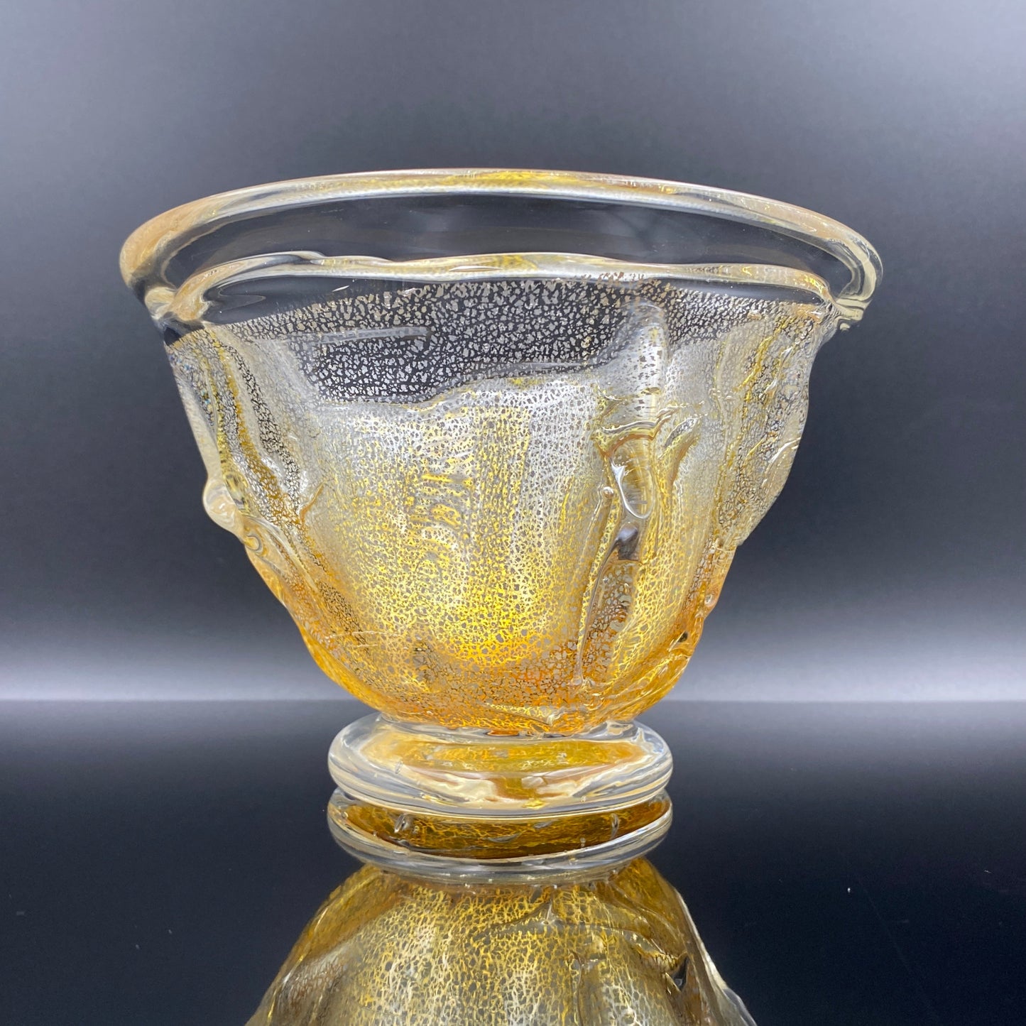 壹谷 旭 作 手吹き硝子 アイスボウル(Ice Bowl) 氷カップ 金銀彩 #34