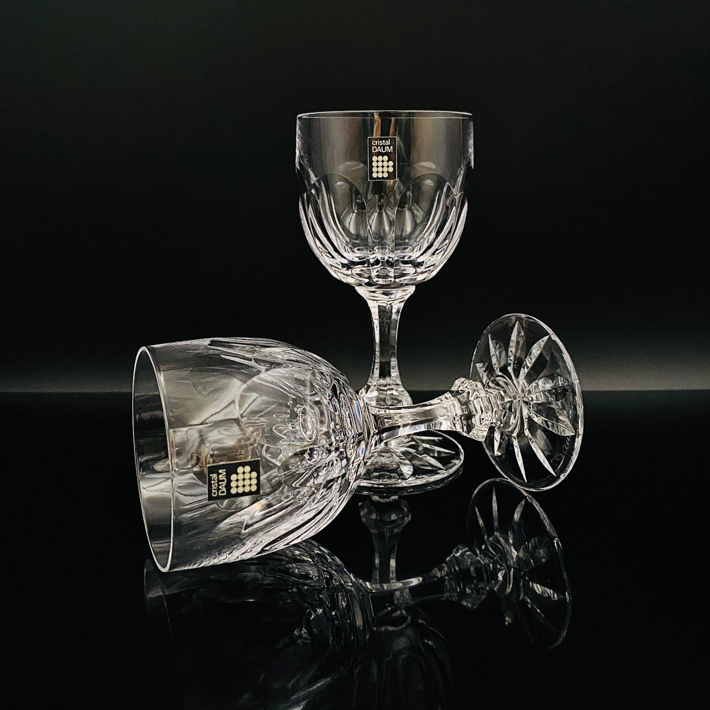 DAUM(ドーム)クリスタル Chinon(シノン)モデル 白ワイングラス2点セット #33