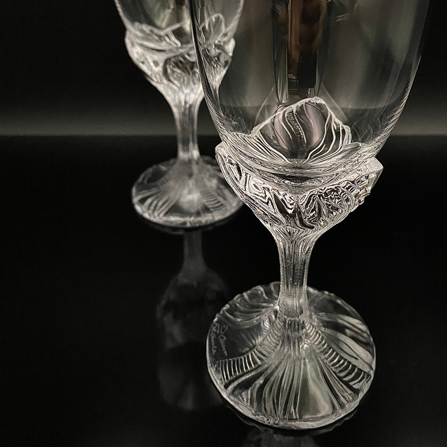 DAUM(ドーム)クリスタル Fougère(フジェール)モデル グラス2点セット #36