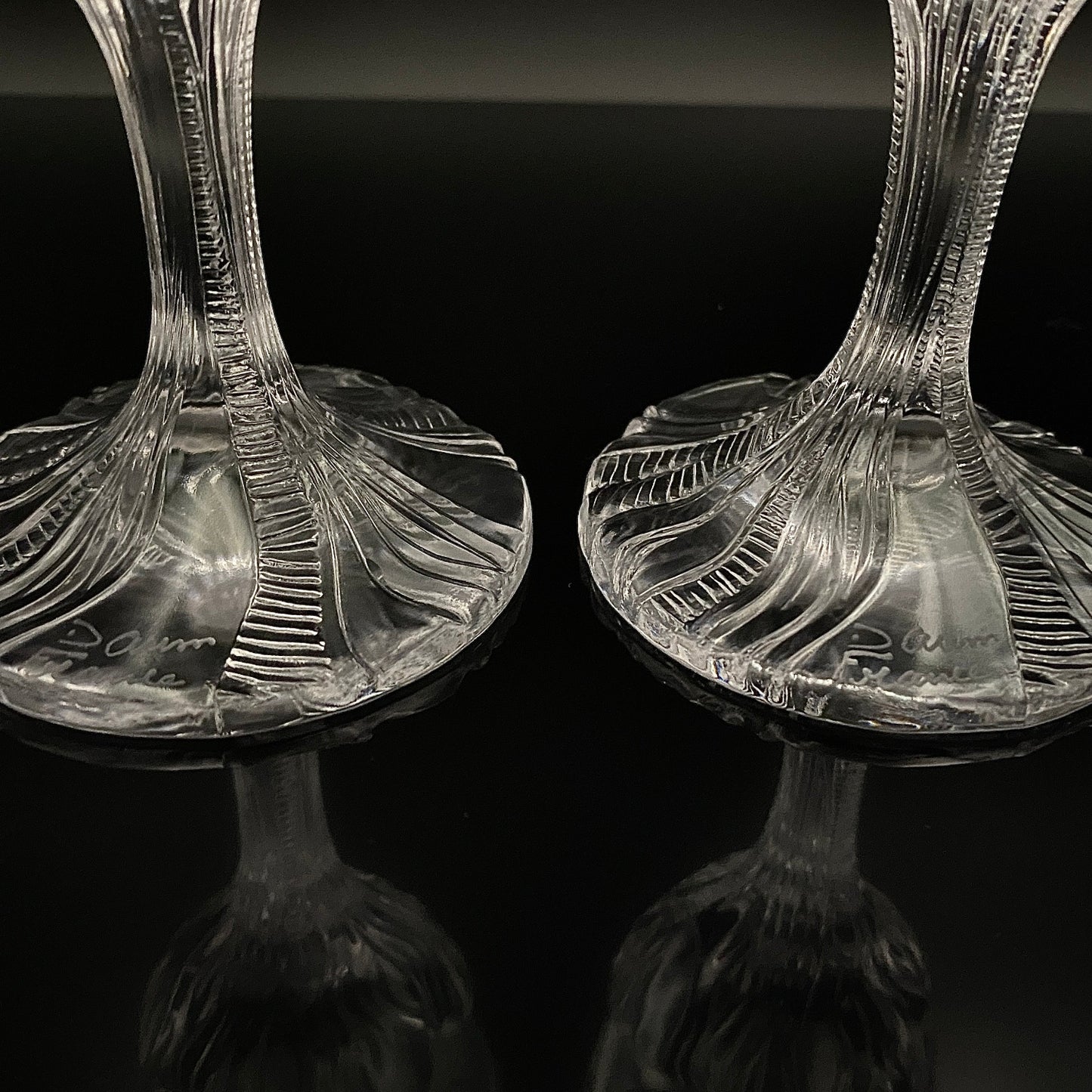 DAUM(ドーム)クリスタル Fougère(フジェール)モデル グラス2点セット #36