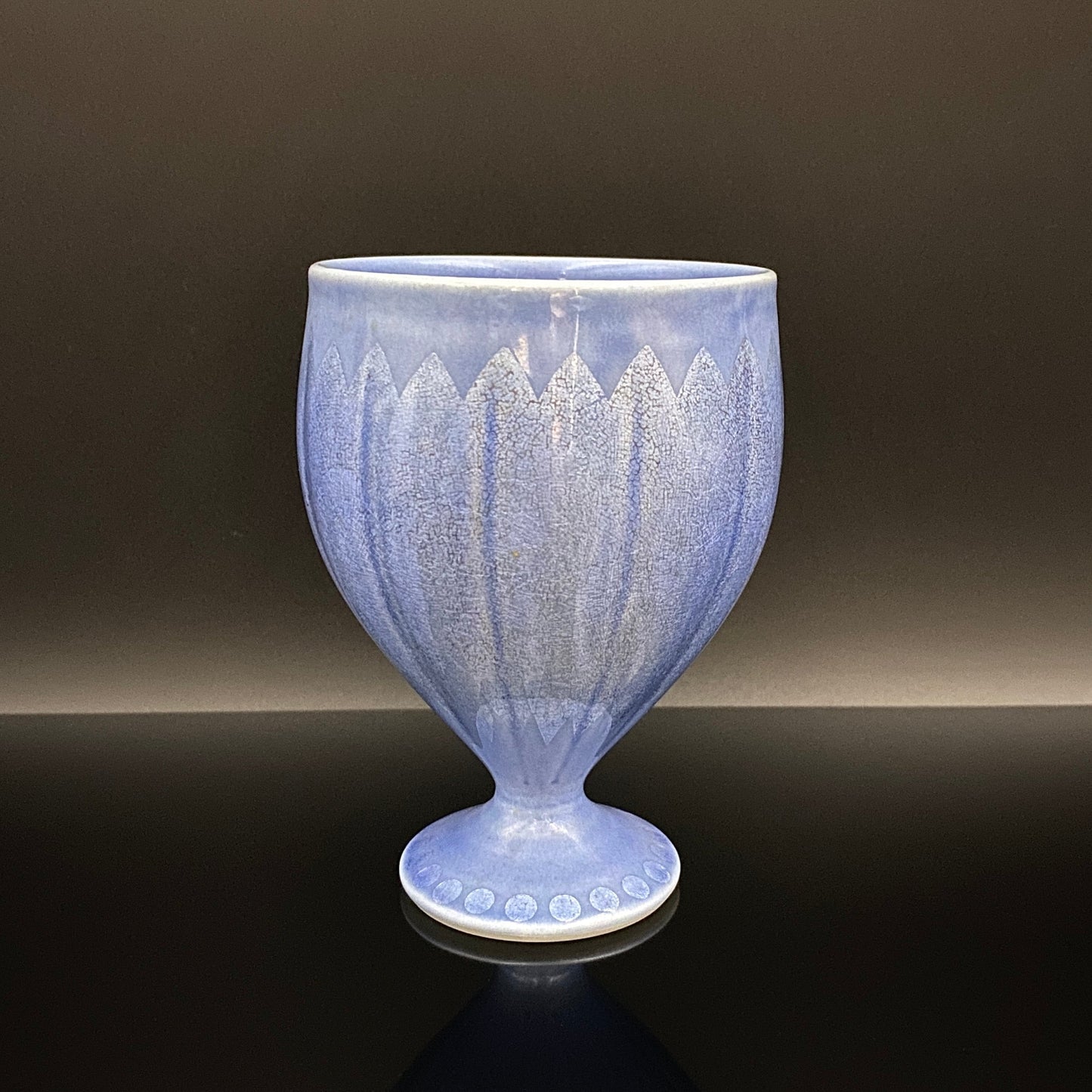 人間国宝 中田 一於 作 九谷焼 釉裏銀彩 焼酎呑 陶器グラス #43