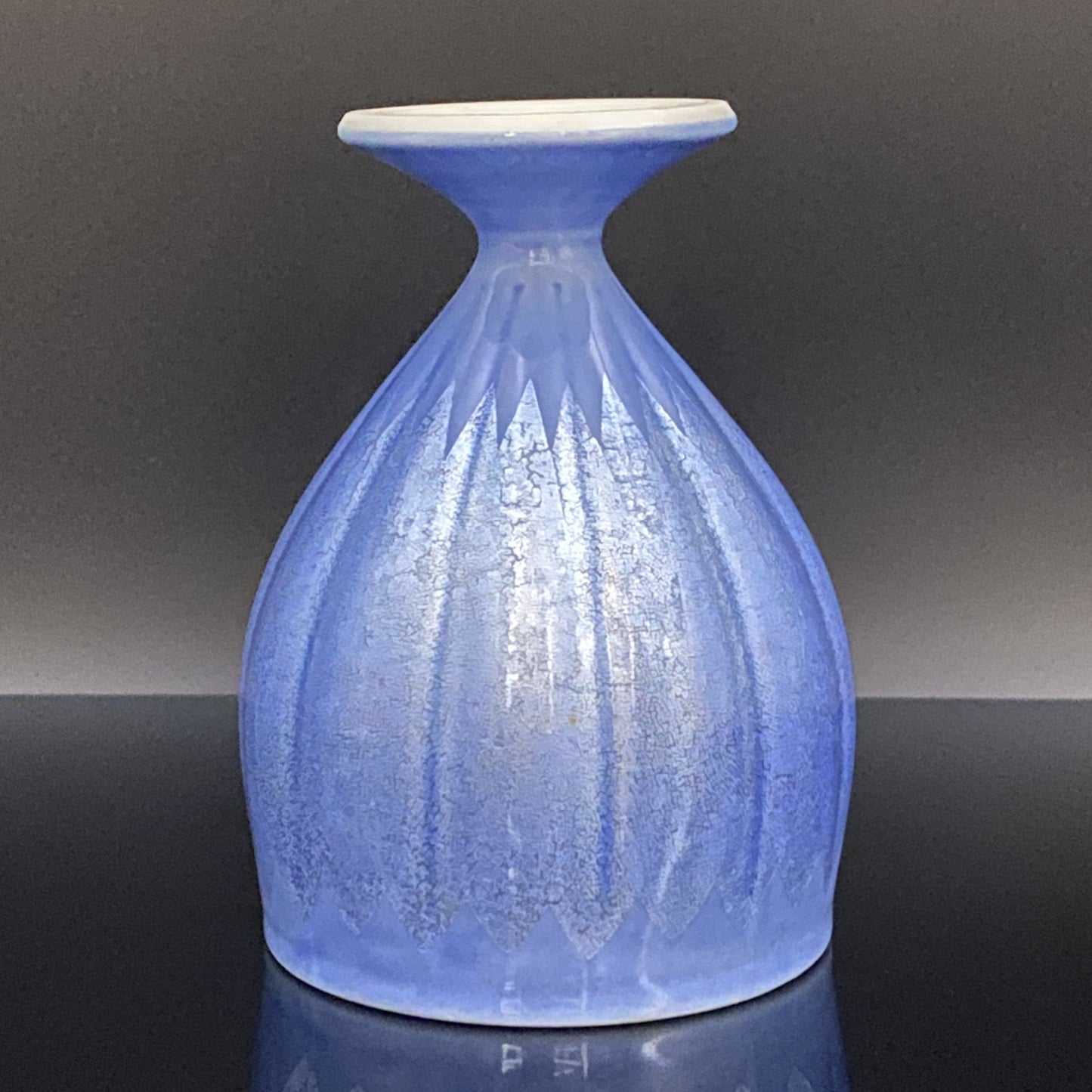 人間国宝 中田 一於 作 九谷焼 釉裏銀彩 焼酎呑 陶器グラス #43