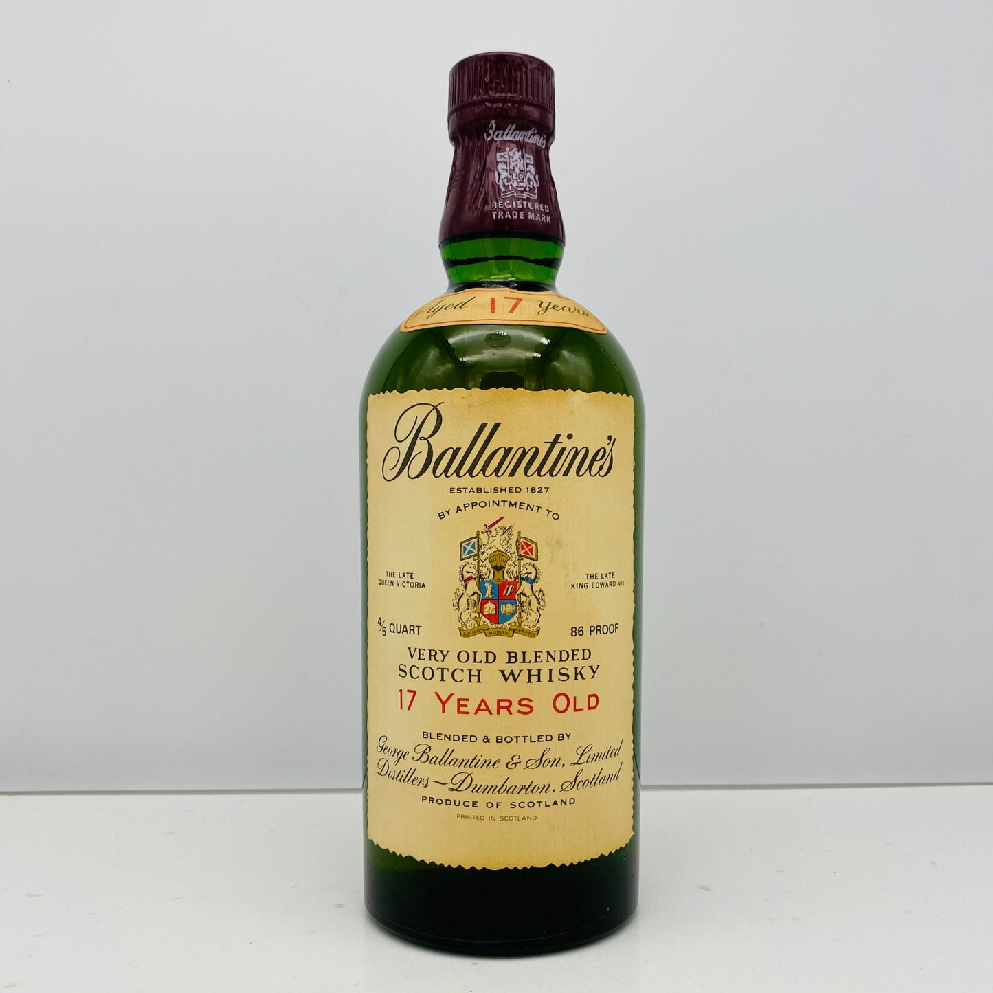 1970年代流通、バランタイン 17年 4/5QUART, 43% 青赤旗ラベル(Blue-Red Flag) #63