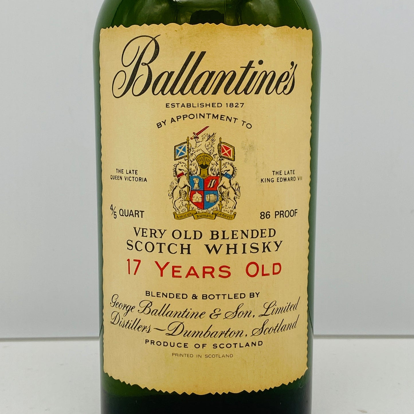 1970年代流通、バランタイン 17年 4/5QUART, 43% 青赤旗ラベル(Blue-Red Flag) #63