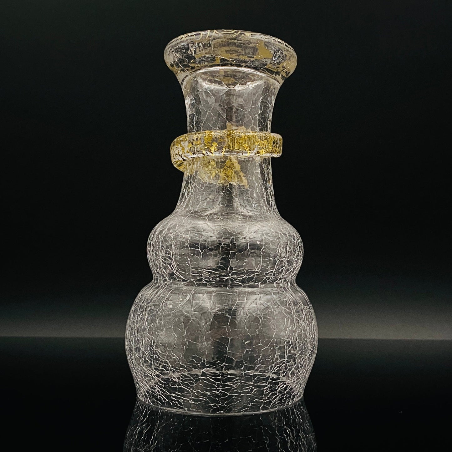 坂田 甚内(Jin)作 手吹き硝子 白金彩 金箔 金彩 玻璃盃深甚紋グラス #66