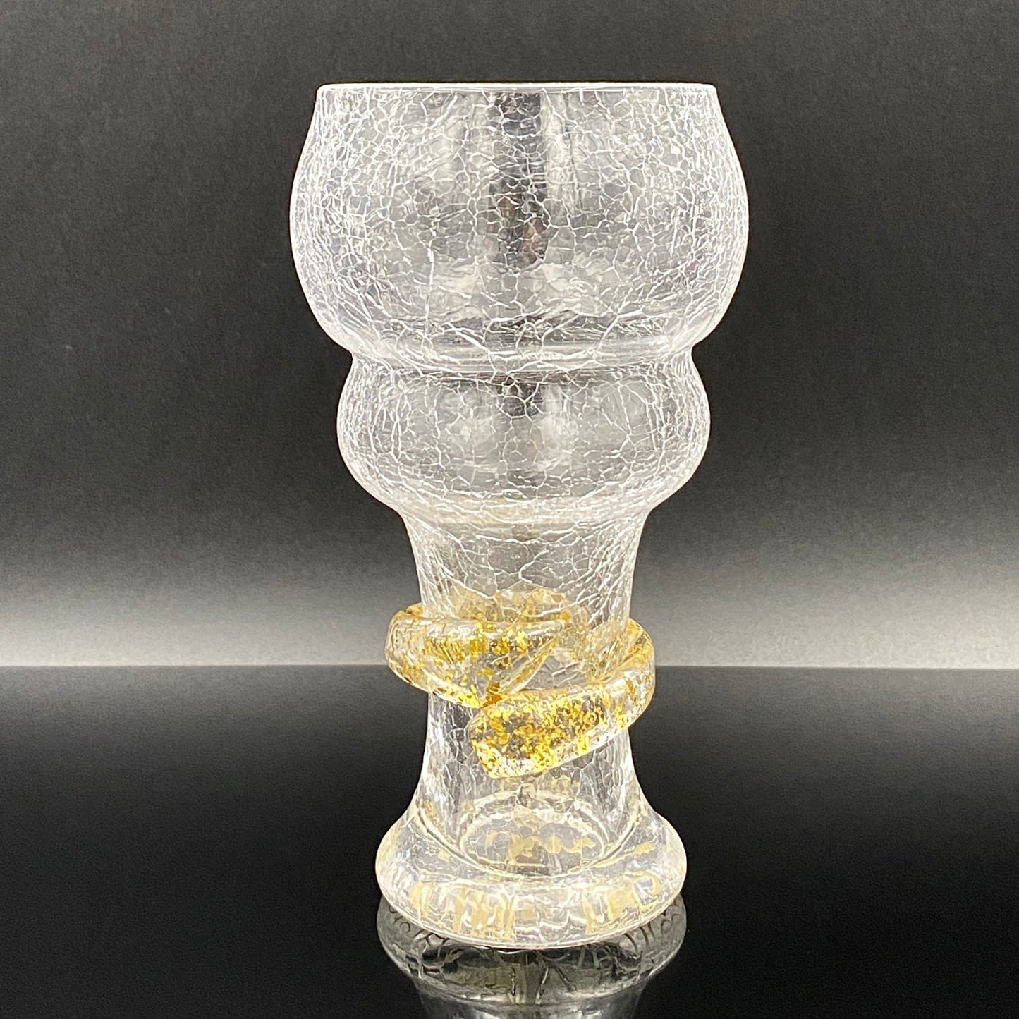 坂田 甚内(Jin)作 手吹き硝子 白金彩 金箔 金彩 玻璃盃深甚紋グラス #66