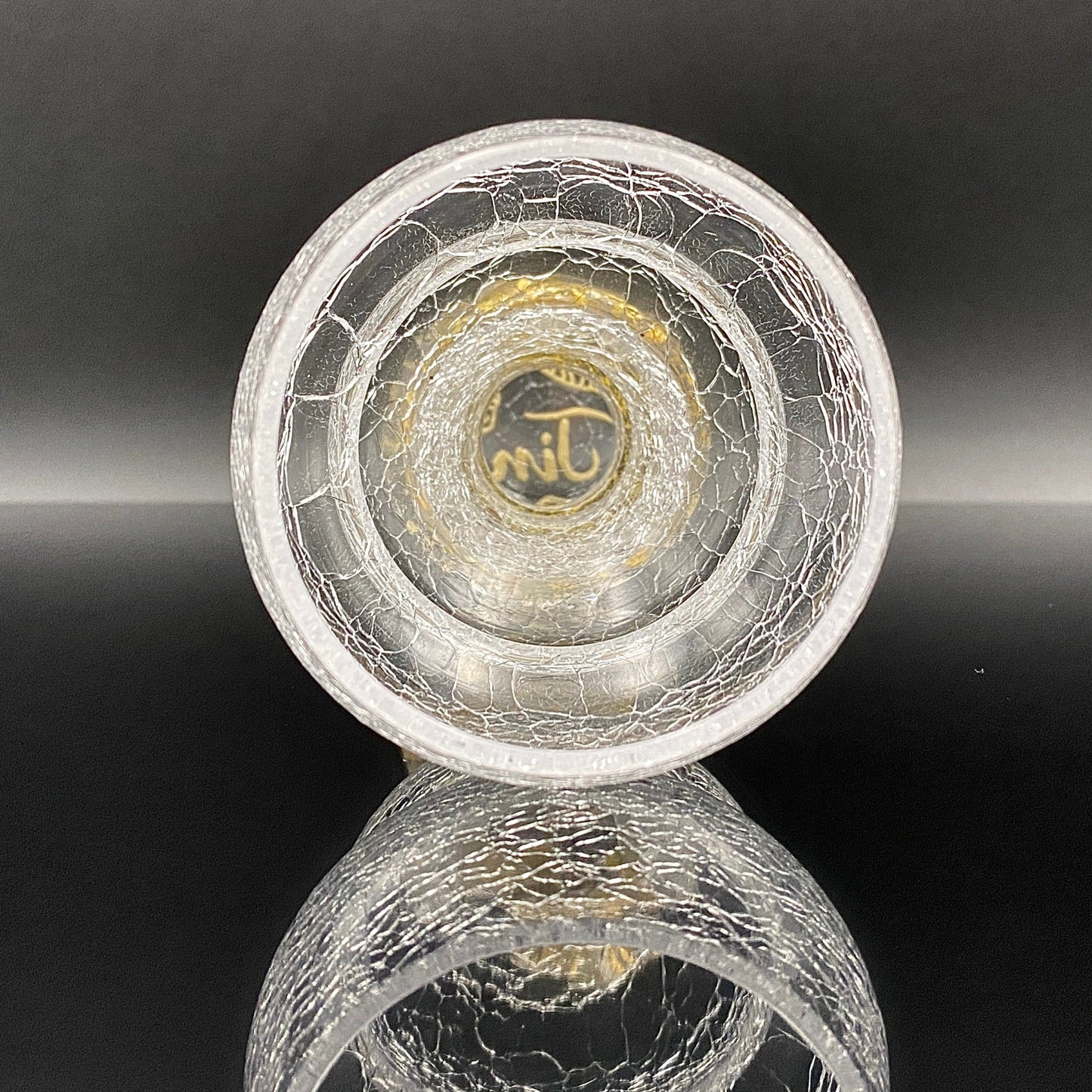 坂田 甚内(Jin)作 手吹き硝子 白金彩 金箔 金彩 玻璃盃深甚紋グラス #66