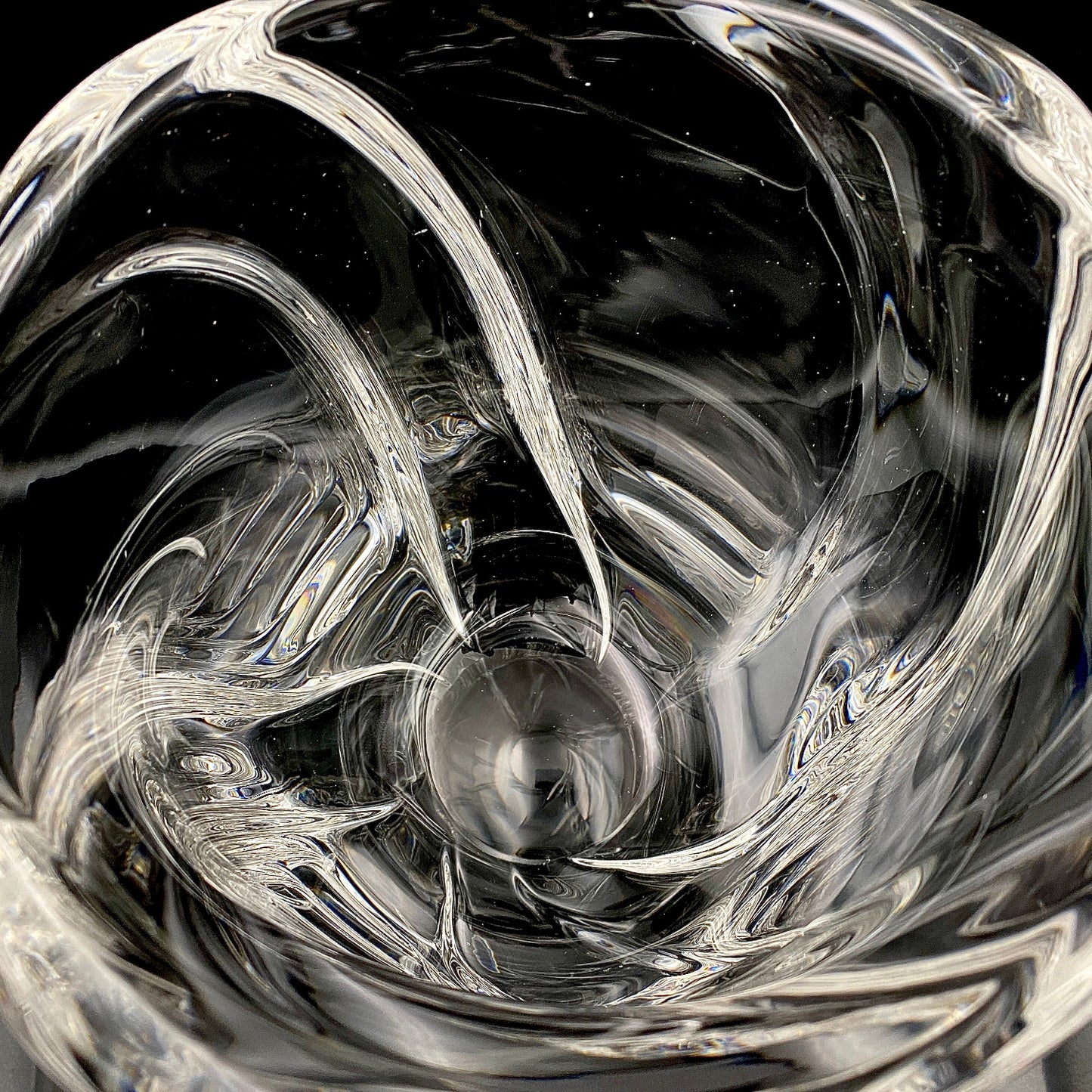 岩田 藤七 作 『玄』手吹き硝子クリスタル ワインクーラー、アイスボウル、晩年の最高傑作 大型作品  #74