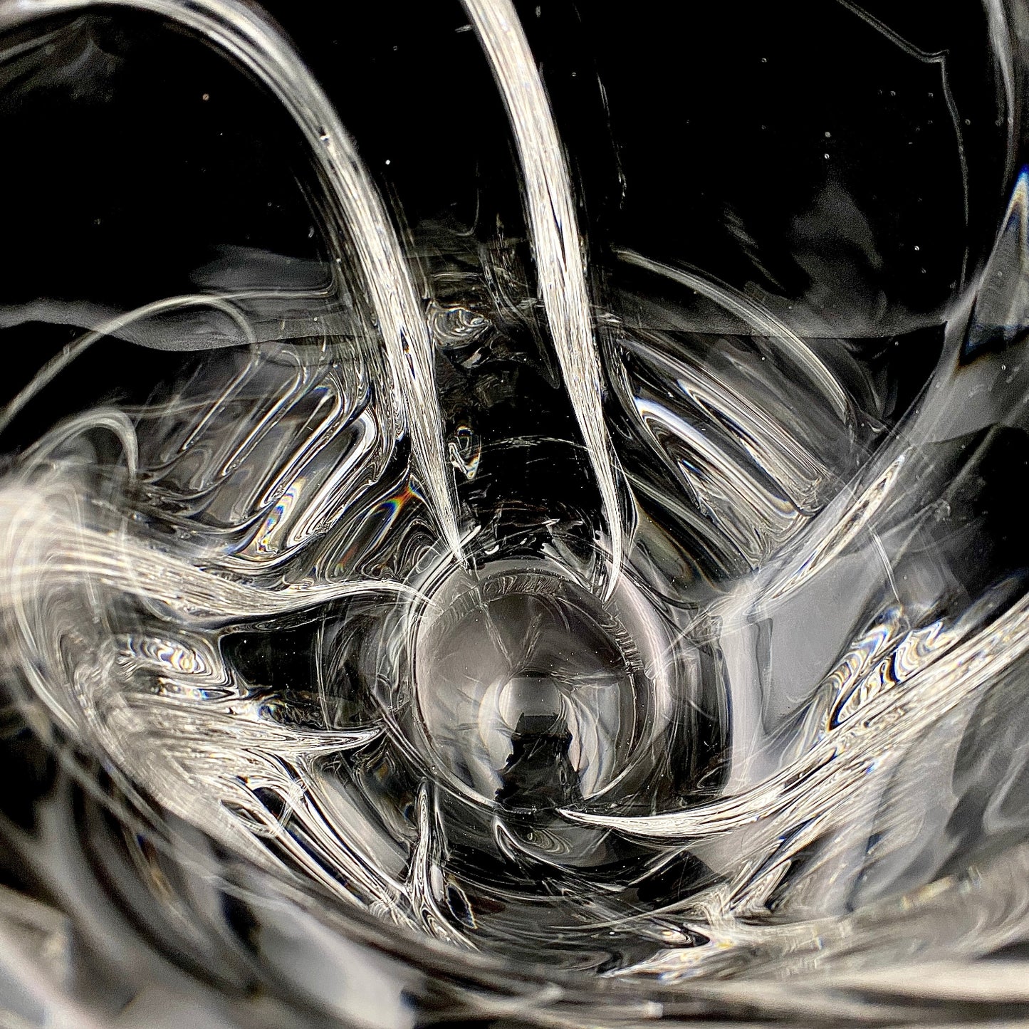 岩田 藤七 作 『玄』手吹き硝子クリスタル ワインクーラー、アイスボウル、晩年の最高傑作 大型作品  #74