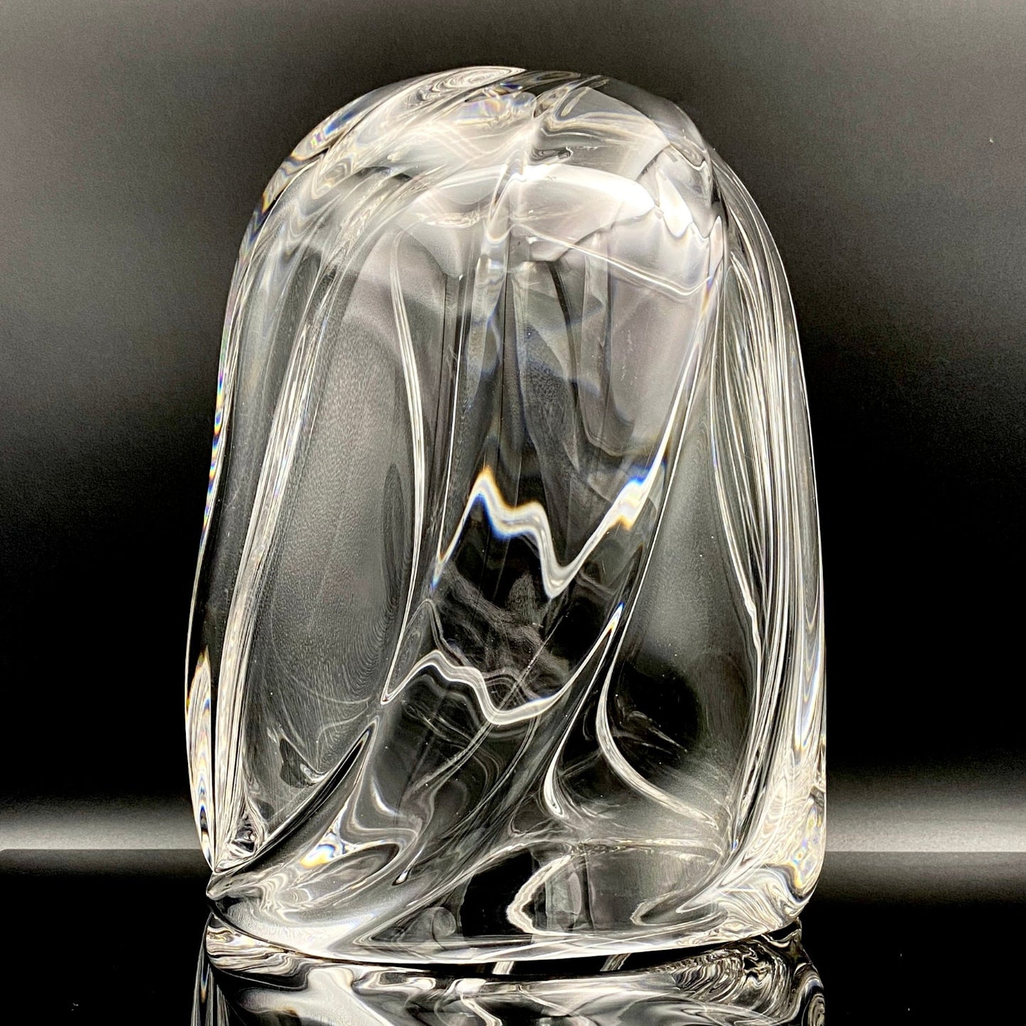 岩田 藤七 作 『玄』手吹き硝子クリスタル ワインクーラー、アイスボウル、晩年の最高傑作 大型作品  #74