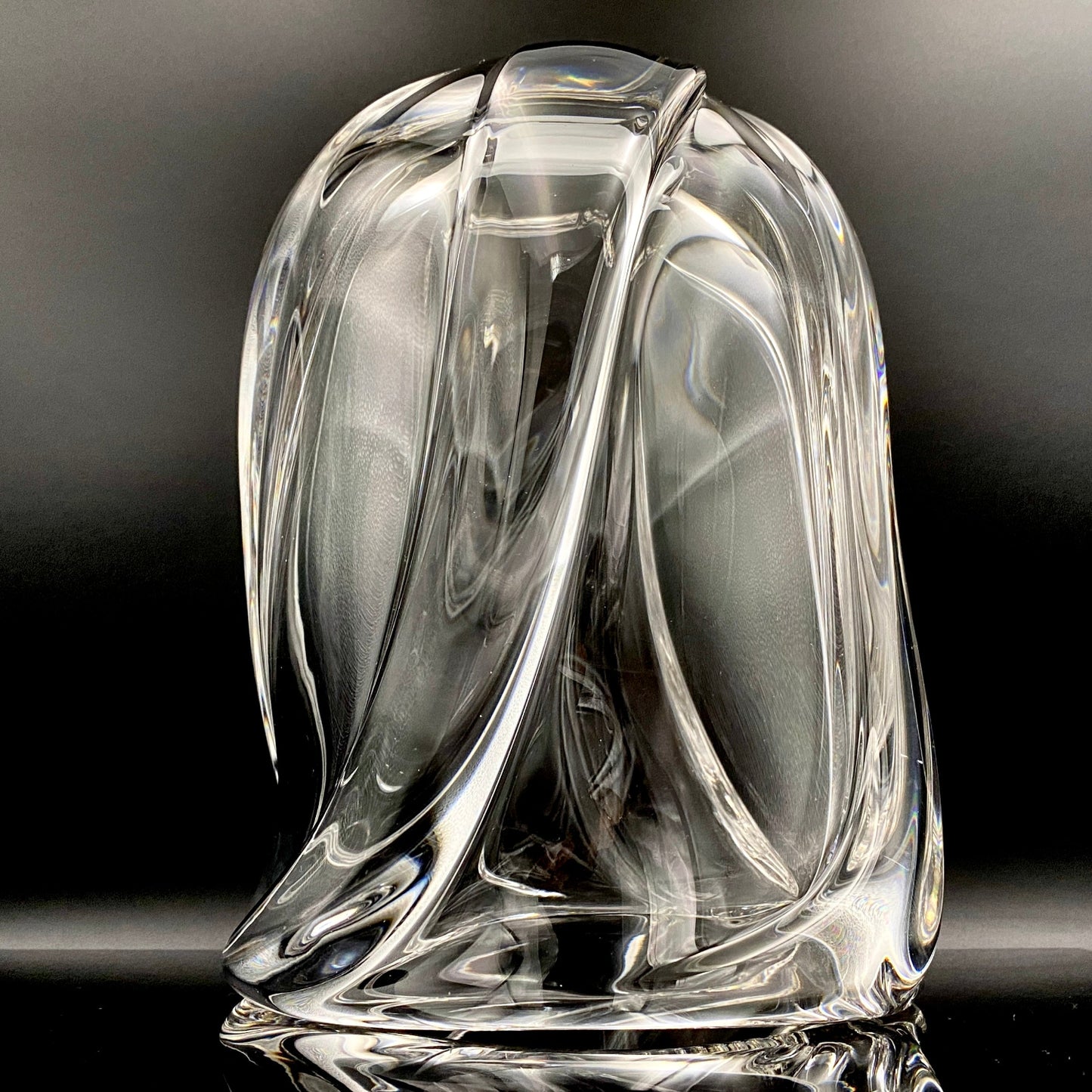 岩田 藤七 作 『玄』手吹き硝子クリスタル ワインクーラー、アイスボウル、晩年の最高傑作 大型作品  #74