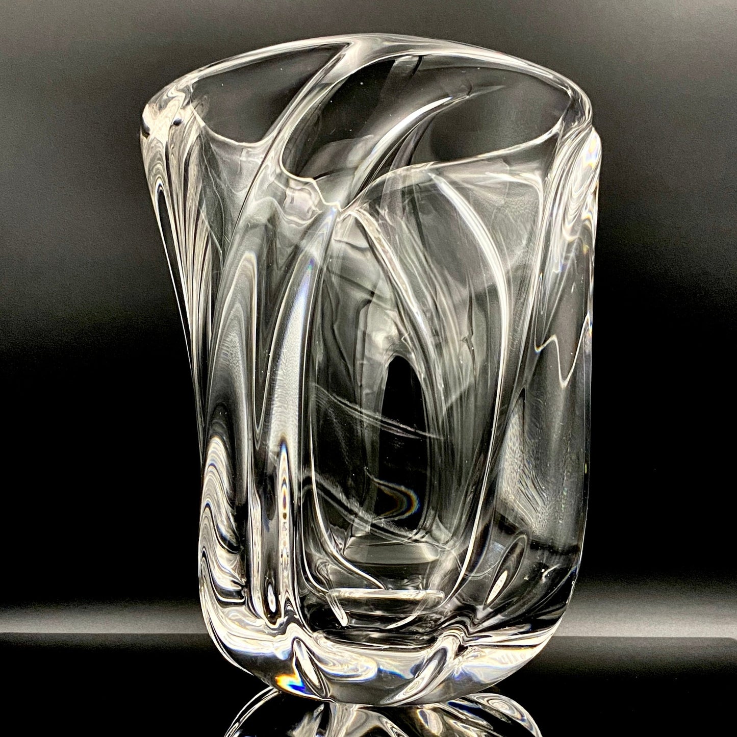 岩田 藤七 作 『玄』手吹き硝子クリスタル ワインクーラー、アイスボウル、晩年の最高傑作 大型作品  #74