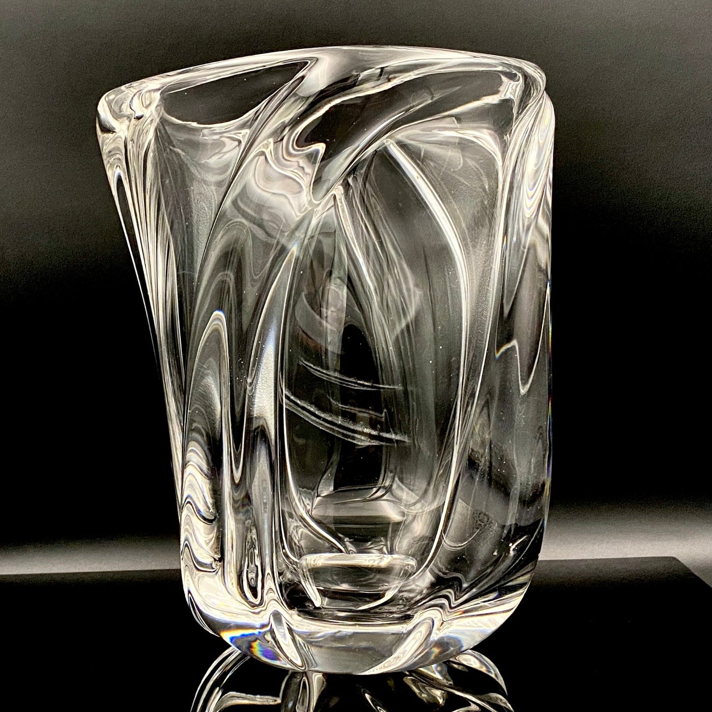 岩田 藤七 作 『玄』手吹き硝子クリスタル ワインクーラー、アイスボウル、晩年の最高傑作 大型作品  #74