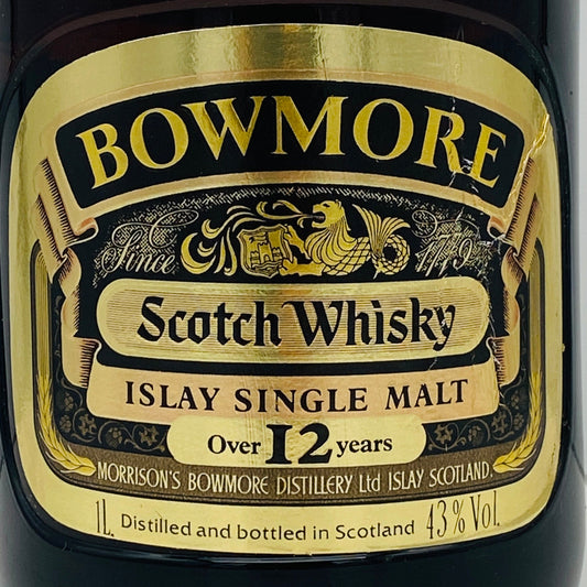 1980年代前半流通、ボウモア(BOWMORE)12年、1,000ml, 43% #119