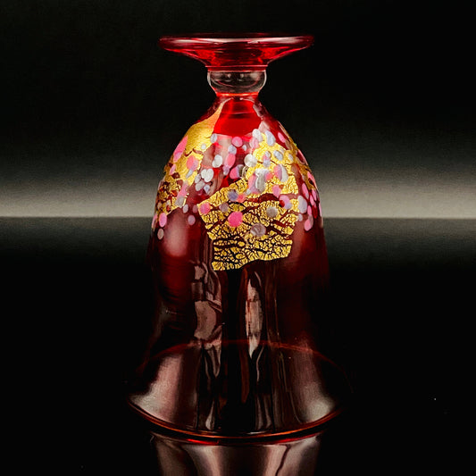 石井 康治 作 手吹き硝子 グラス 赤硝子 海月 クラゲ #4