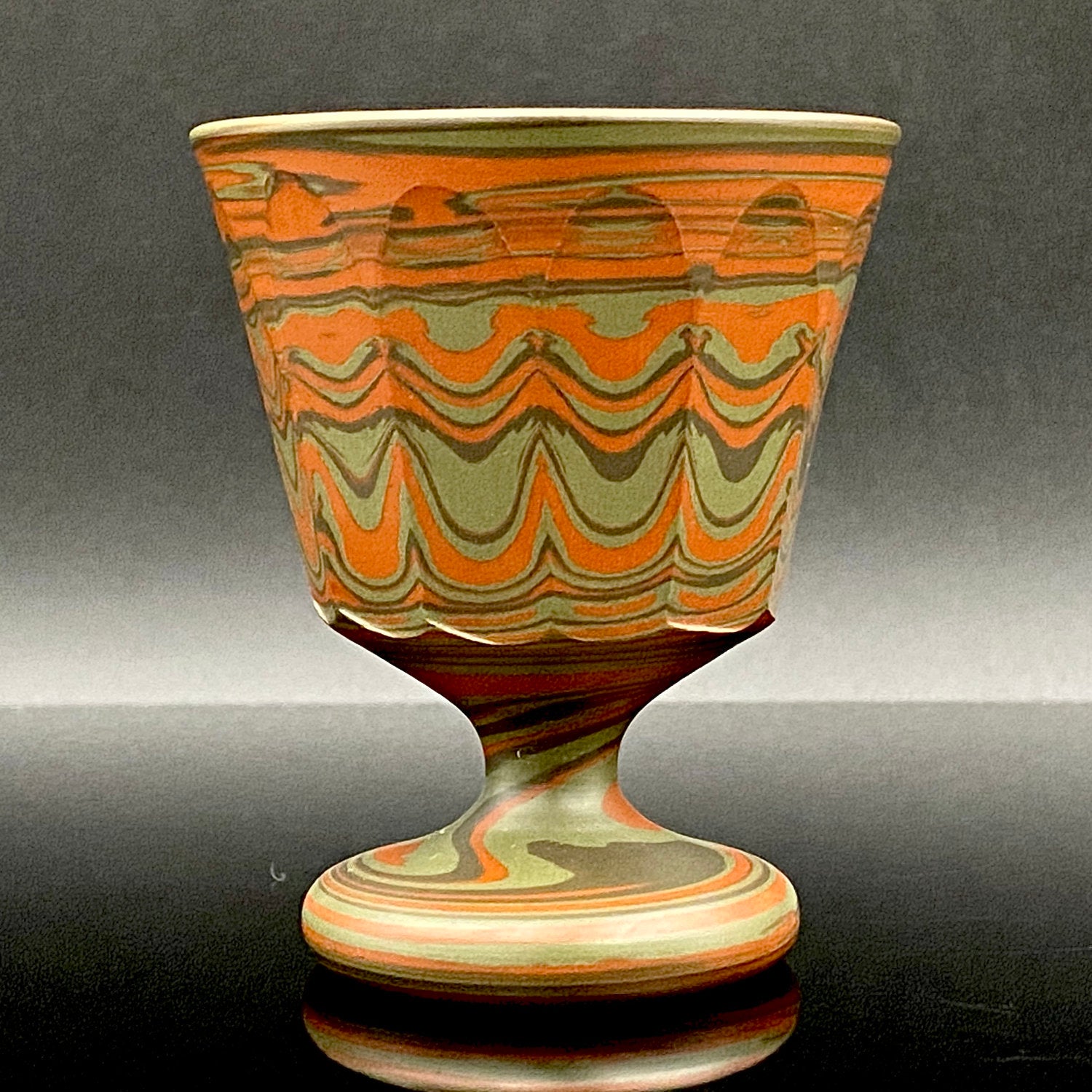 小西 洋平 作 常滑焼 練上げ 馬上杯『掌中の珠』酒器 #197 – Antique