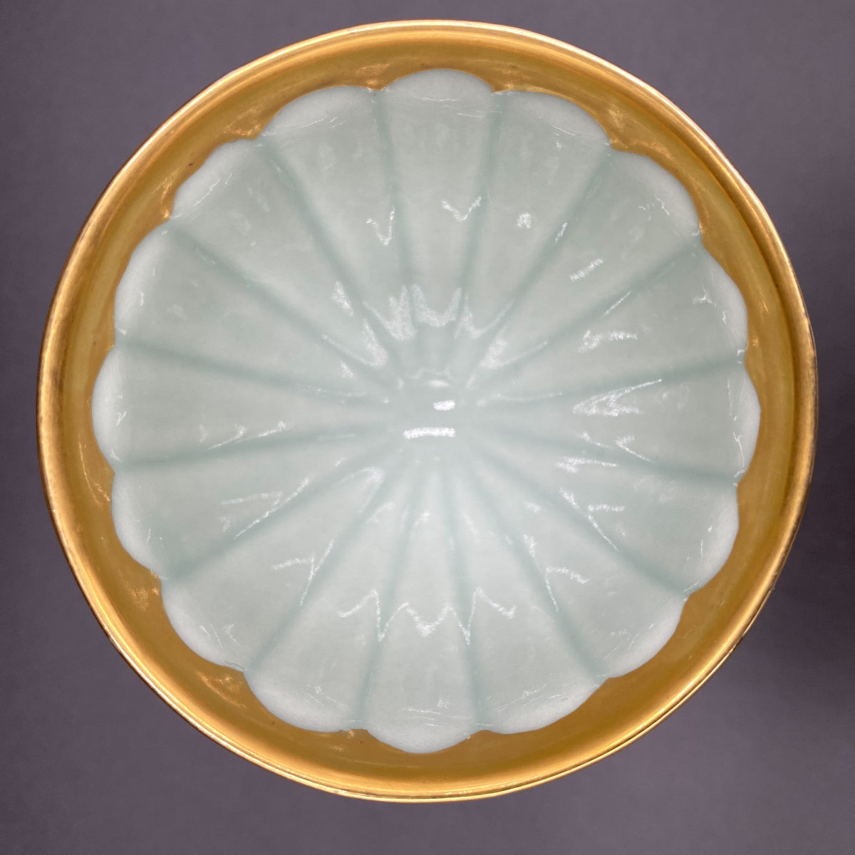 林九郎作 金彩染錦地文 陶器グラス #1