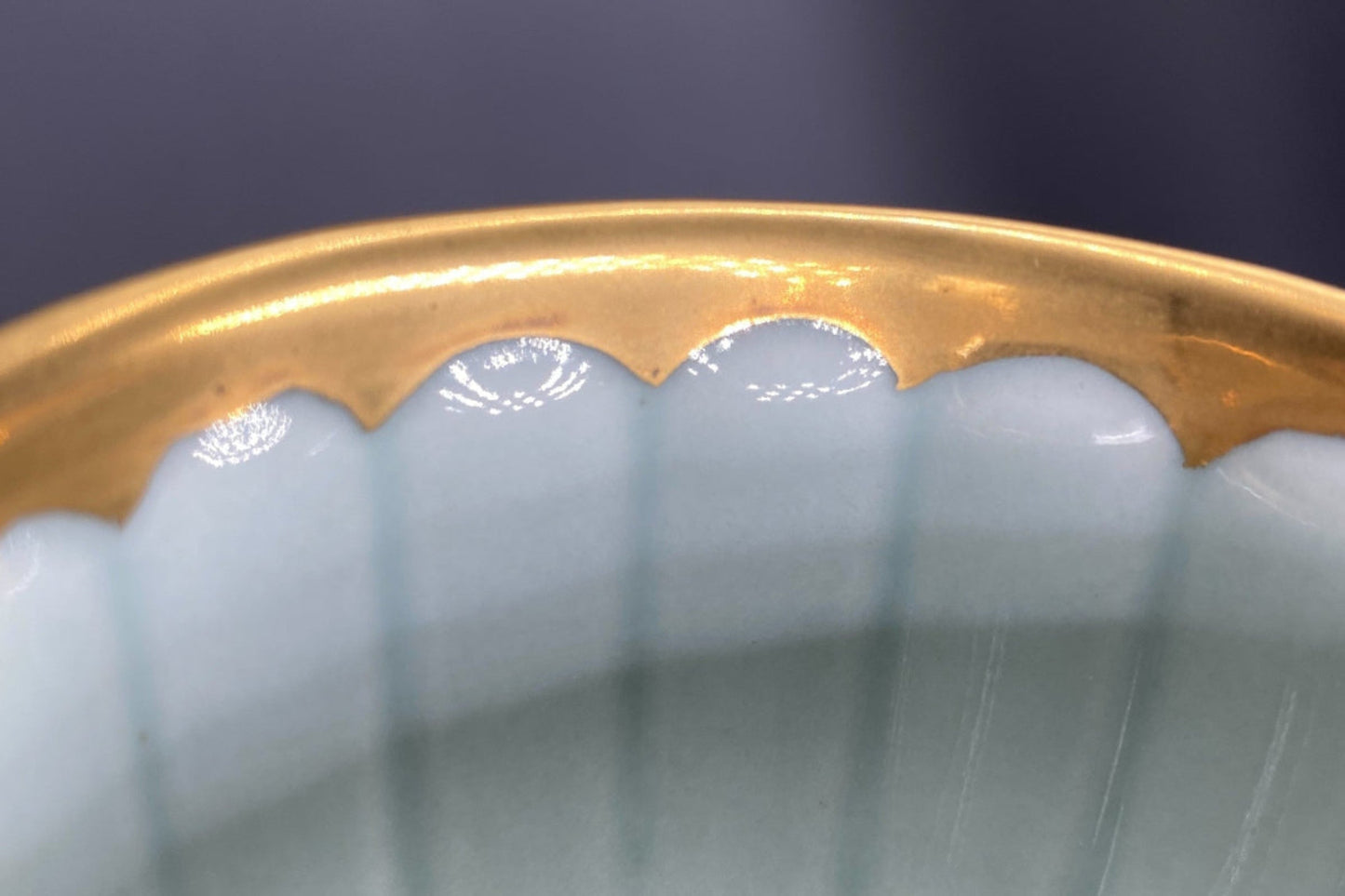 林九郎作 金彩染錦地文 陶器グラス #1