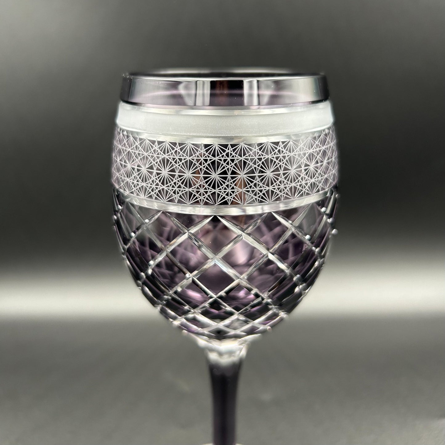 熊倉 隆一 作 華硝流 工芸硝子 江戸切子 ワイングラス #22