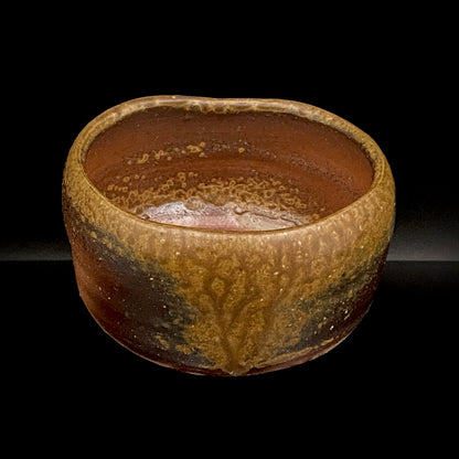 法兰克福艺术博物馆收藏作家 高原昌治（Takahara Shoji）作 备前烧 窑变胡麻灰被绯襷茶碗 师从两位重要无形文化财保持者作品 洋酒杯 威士忌杯 #329