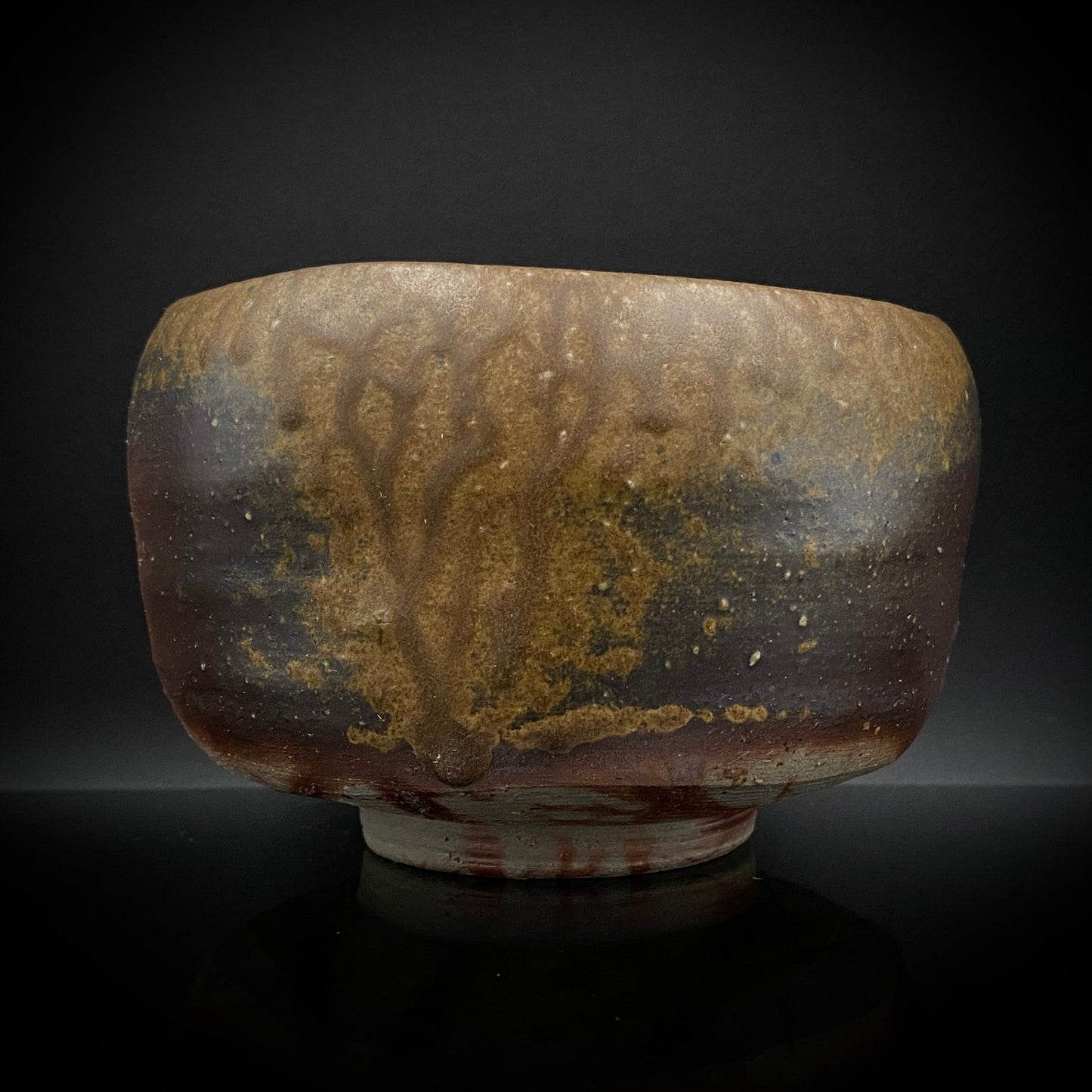 法兰克福艺术博物馆收藏作家 高原昌治（Takahara Shoji）作 备前烧 窑变胡麻灰被绯襷茶碗 师从两位重要无形文化财保持者作品 洋酒杯 威士忌杯 #329