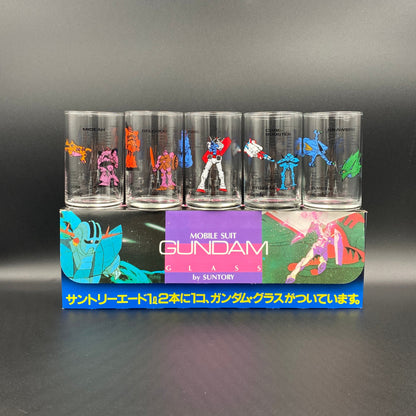 Suntory Ade First Generation Gundam Mobile Suit Glass 5-piece set Box Damage Warning #12