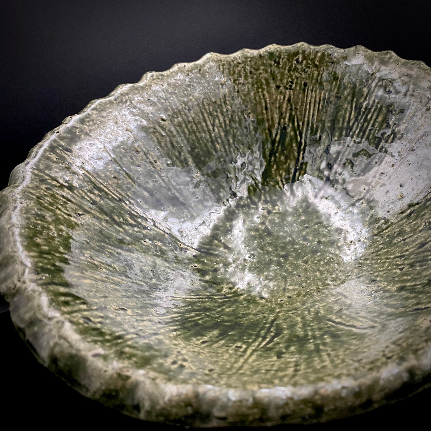 東京国立近代美術館収蔵作家 走泥社同人 熊倉 順吉 作 織部釉鉢 ブリュッセル万博グランプリ受賞巨匠  #338